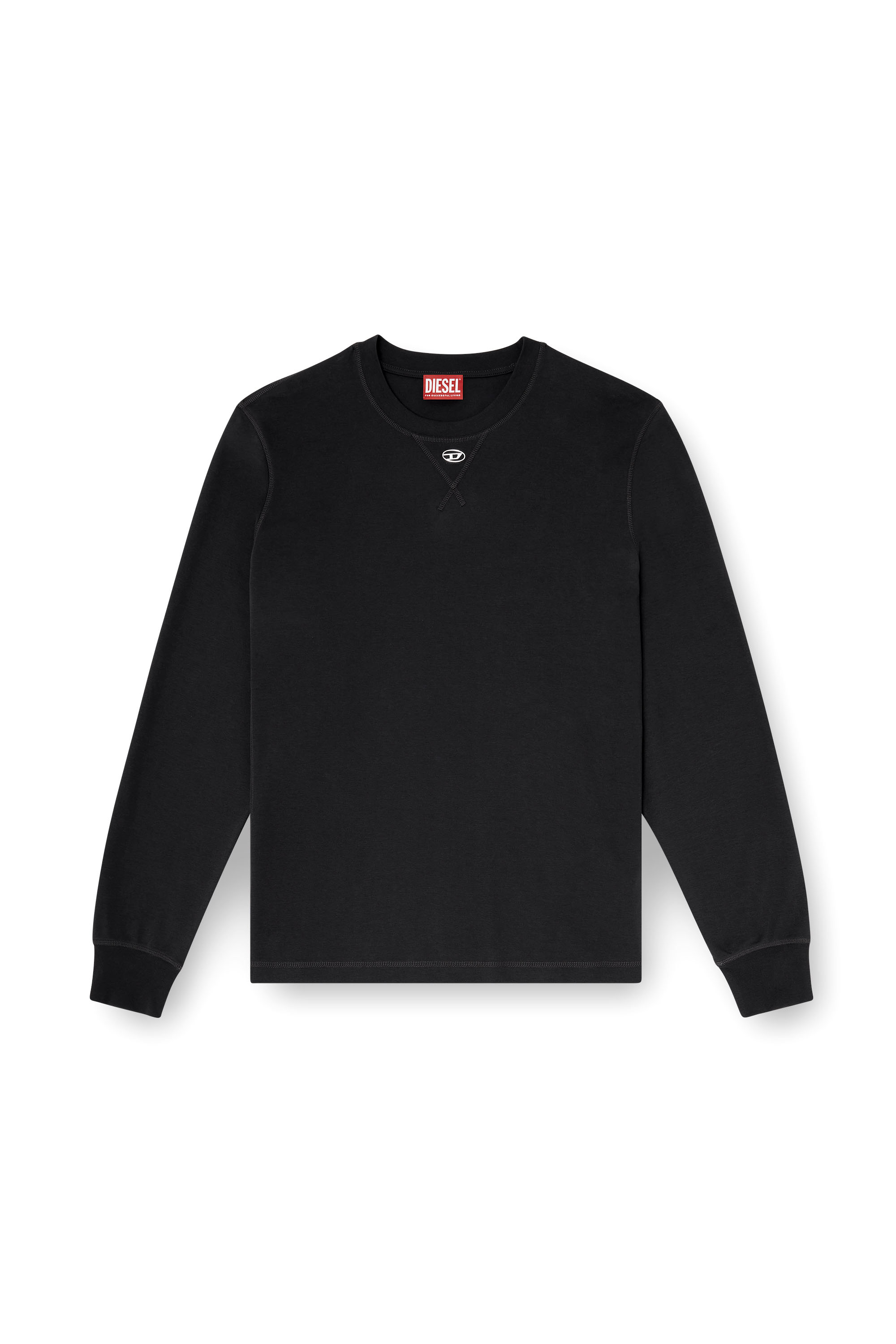 Diesel - T-MADJUST-LS-TR, Herren Baumwoll-Langarmshirt mit Oval D in Dunkelgrau - 2