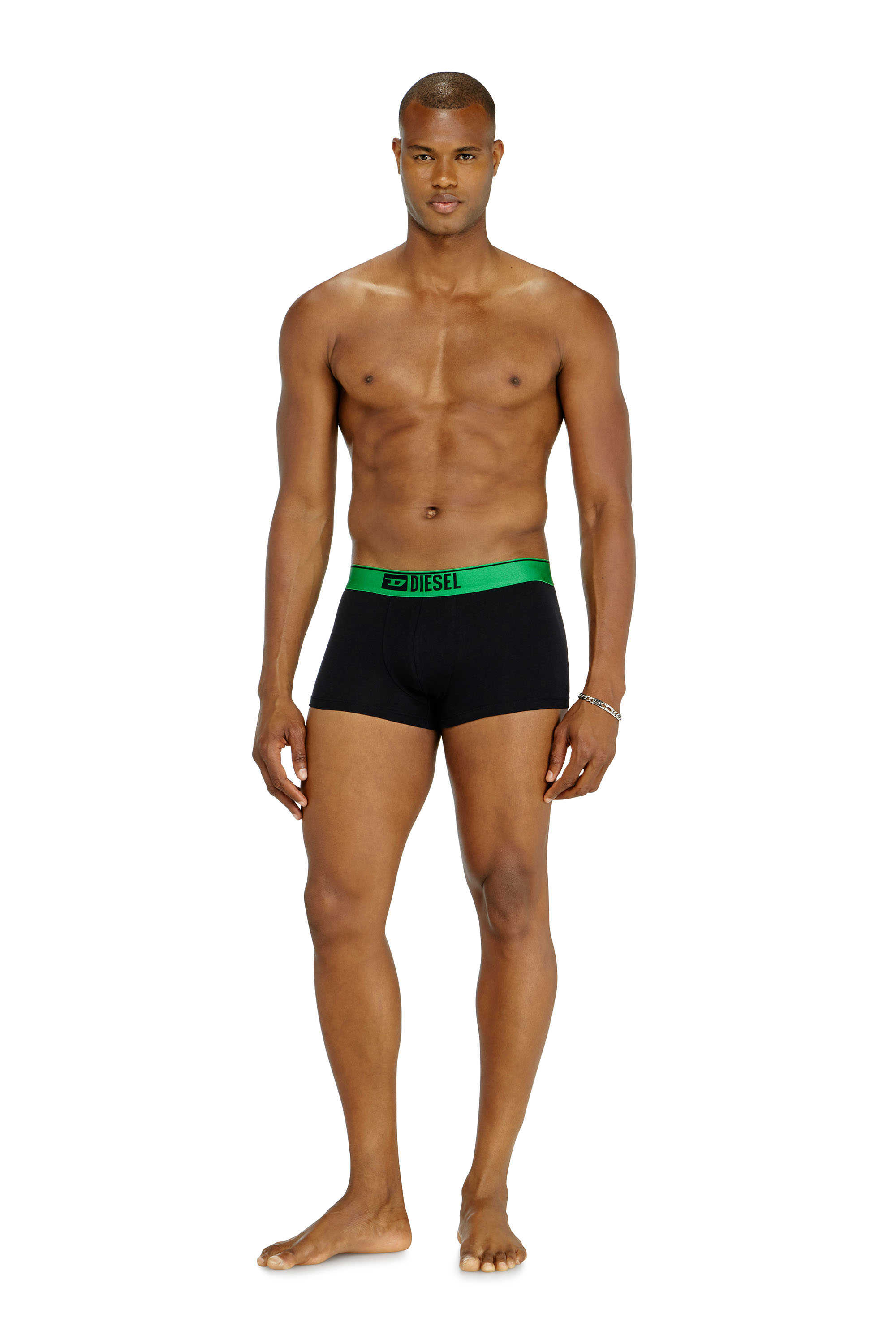 Diesel - DAMIEN-GFT-3PACK, Herren 3er-Pack Boxershorts mit Metallic-Bund in Schwarz - 1