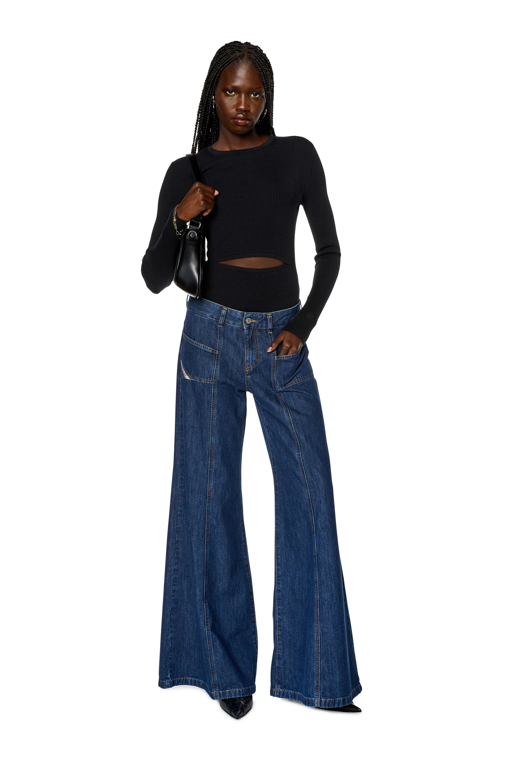 Diesel - D-Aki 09H99 Bootcut and Flare Jeans, Dunkelblau - Image 3