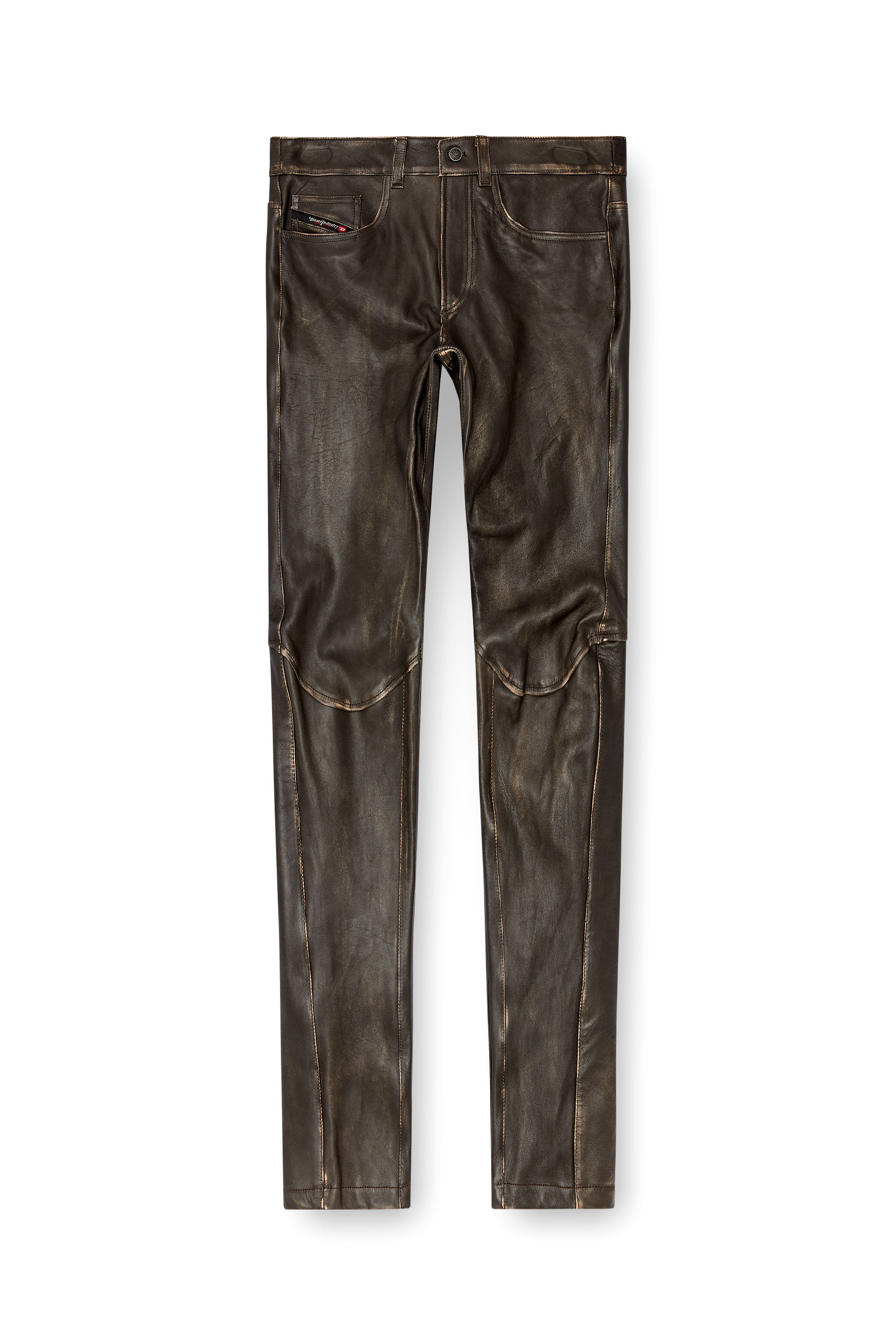 Diesel - P-NASH-LEAT, Herren Distressed-Lederhose in Schwarz - 6