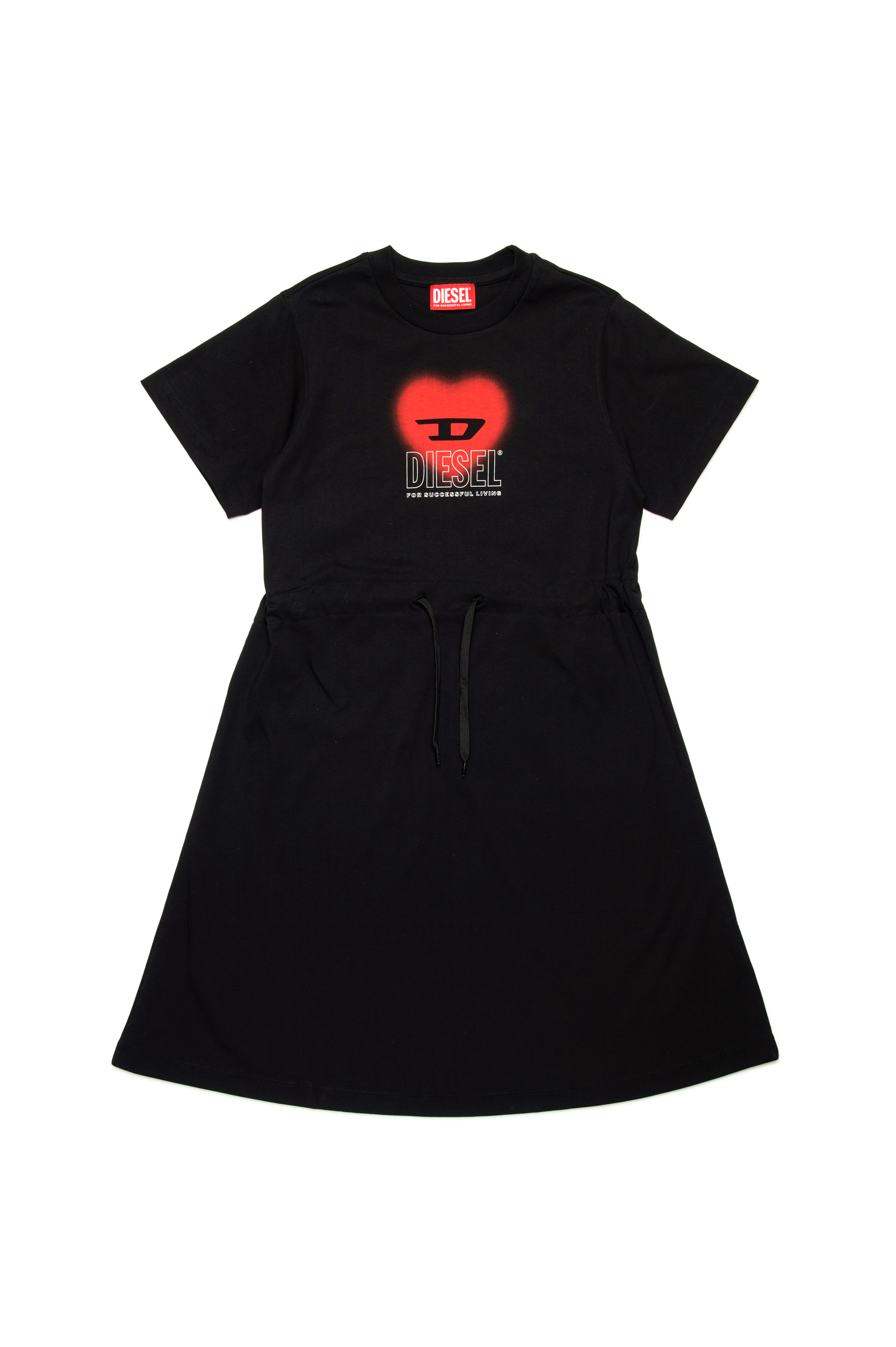 Diesel - DCUORE, Damen Kordelzug-Kleid mit Herz-Logo in Schwarz - 1