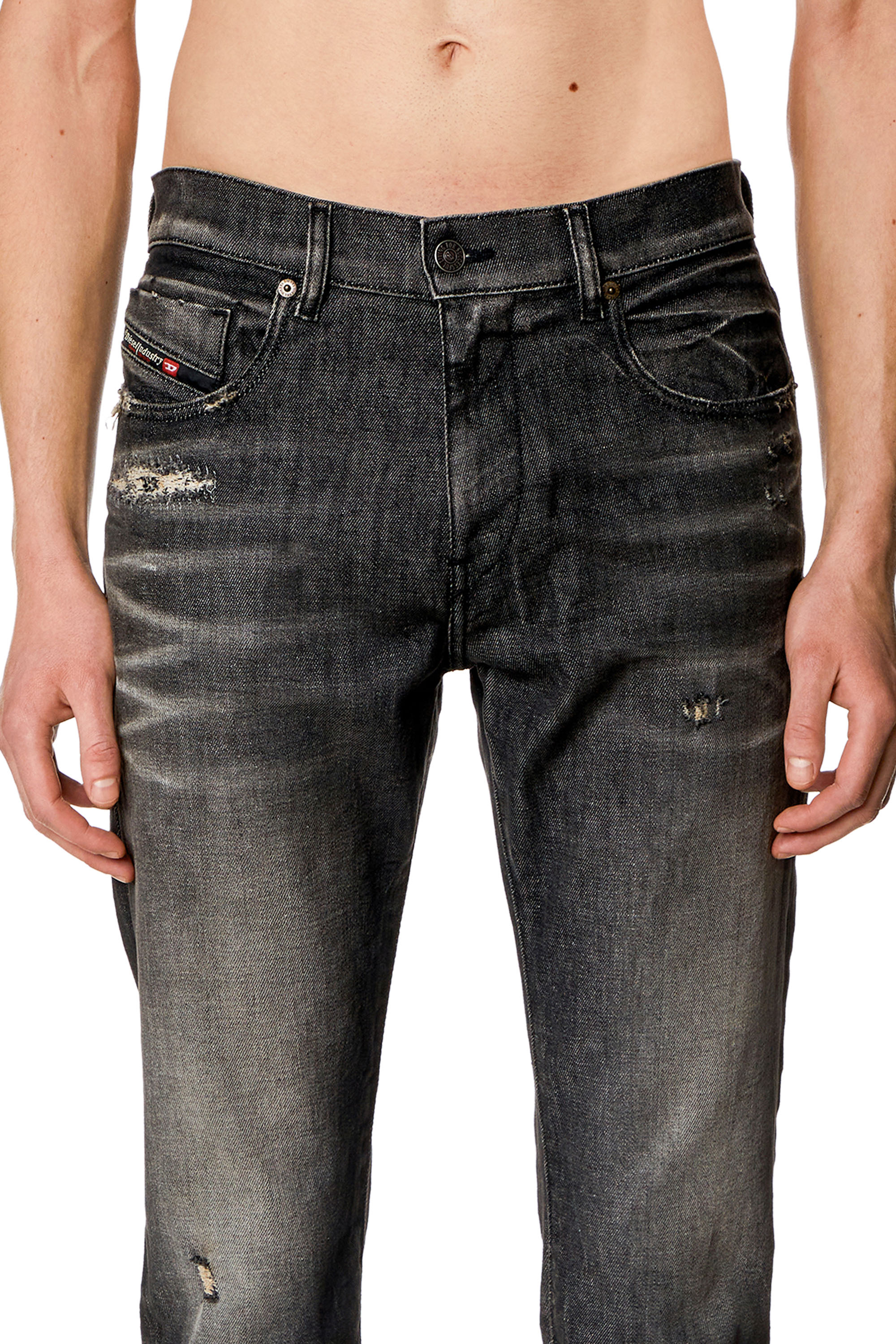 Diesel - Slim Jeans 2019 D-Strukt 09H51, Schwarz/Dunkelgrau - Image 4