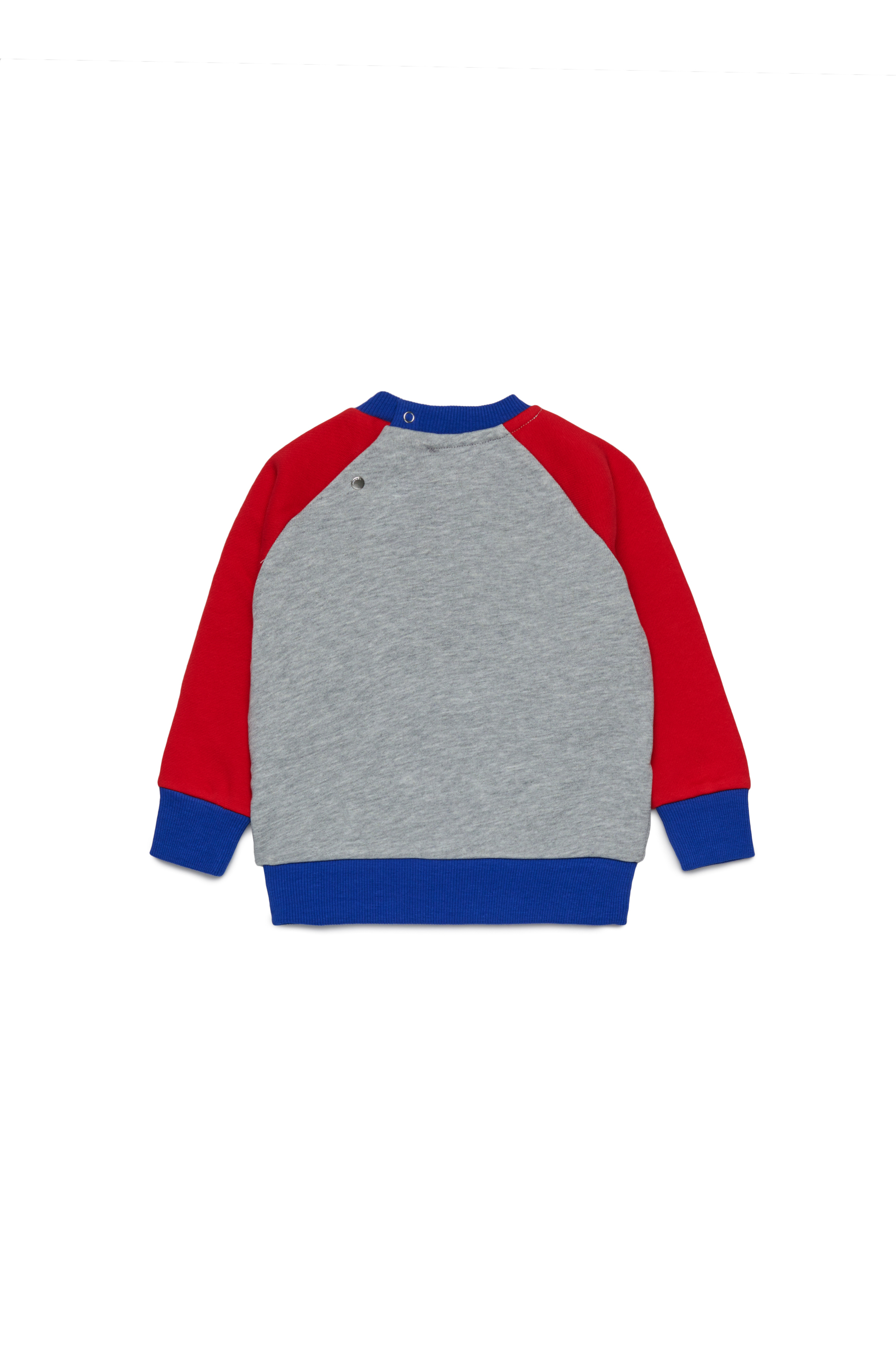 Diesel - SPOSBIB, Herren Baumwollpullover mit Grafikdruck in Grau/Blau - 2