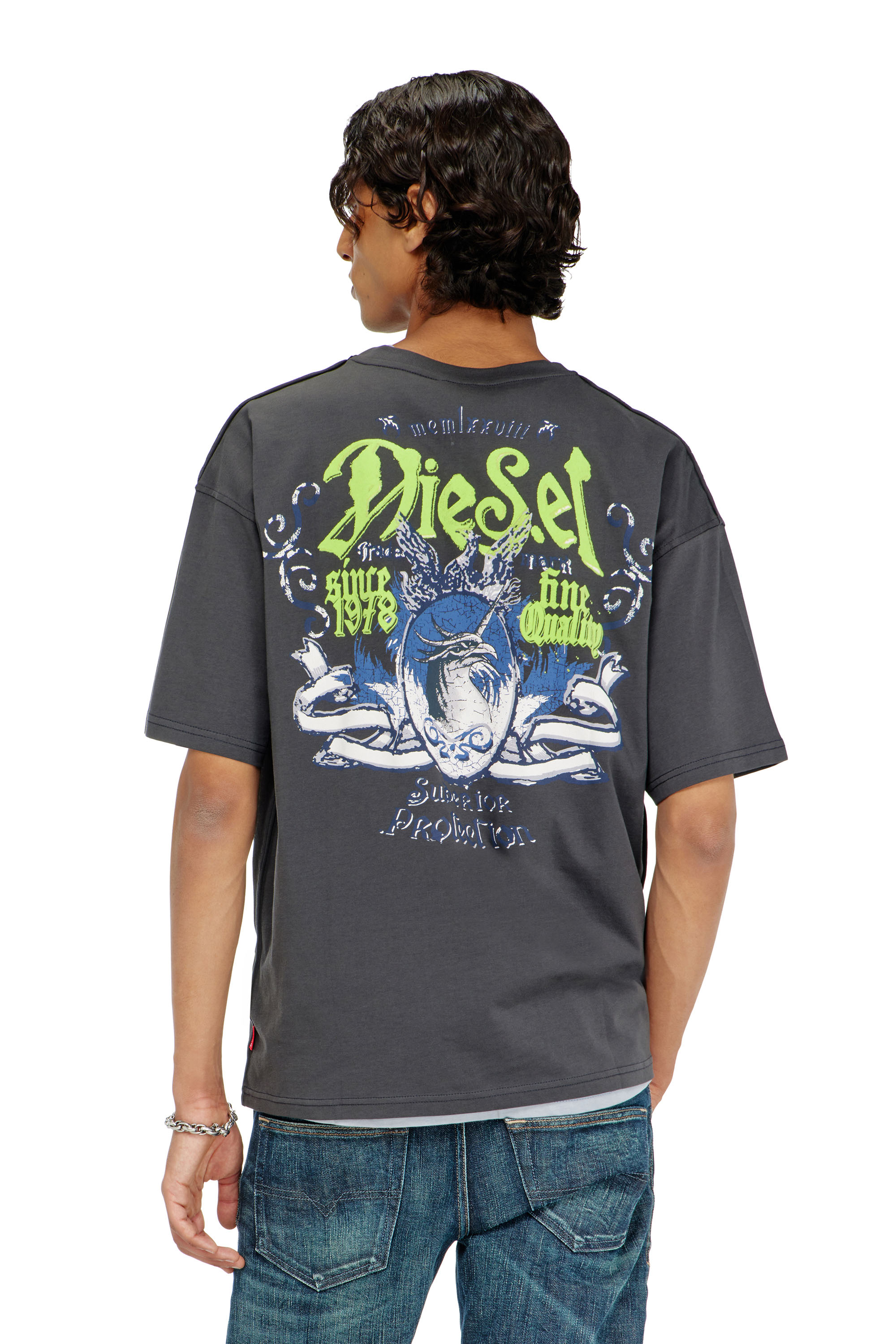 Diesel - T-BOXT-AA2, Herren Baumwoll-T-Shirt mit Flock-Print in null - 4