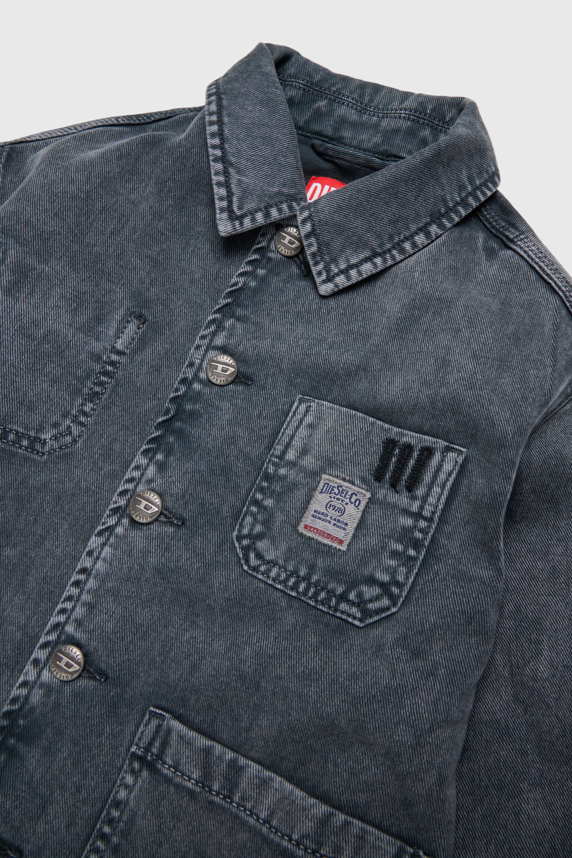 Diesel - JSTACK, Herren Arbeitshemdjacke im Workwear-Stil in Dunkelgrau - 3