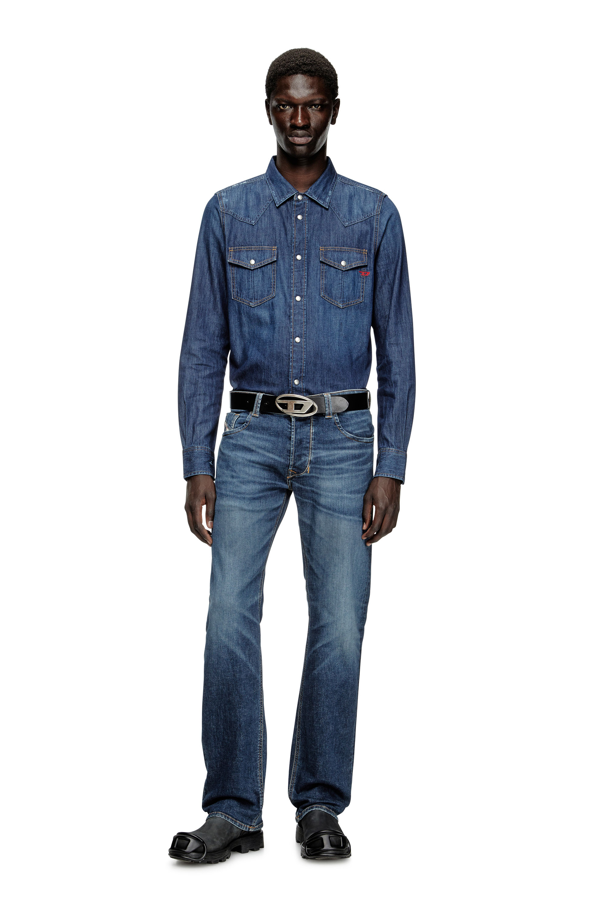 Diesel - D-VEGA, Herren Overshirt aus Denim in Dunkelblau - 2