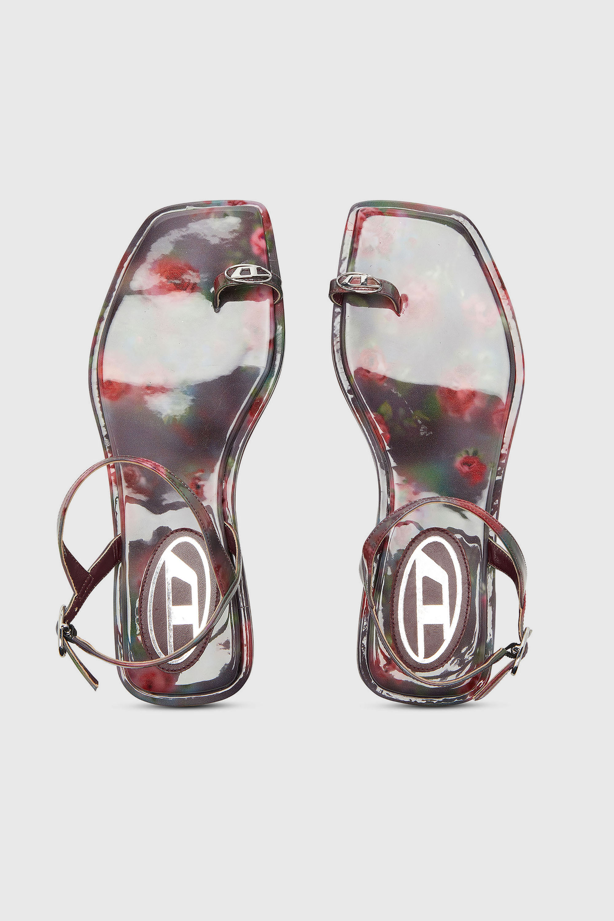 Diesel - D-AMBER INFRA 0, Damen D-Amber &ndash; Sandalen mit Allover-Print in Violett/Rosa - 5