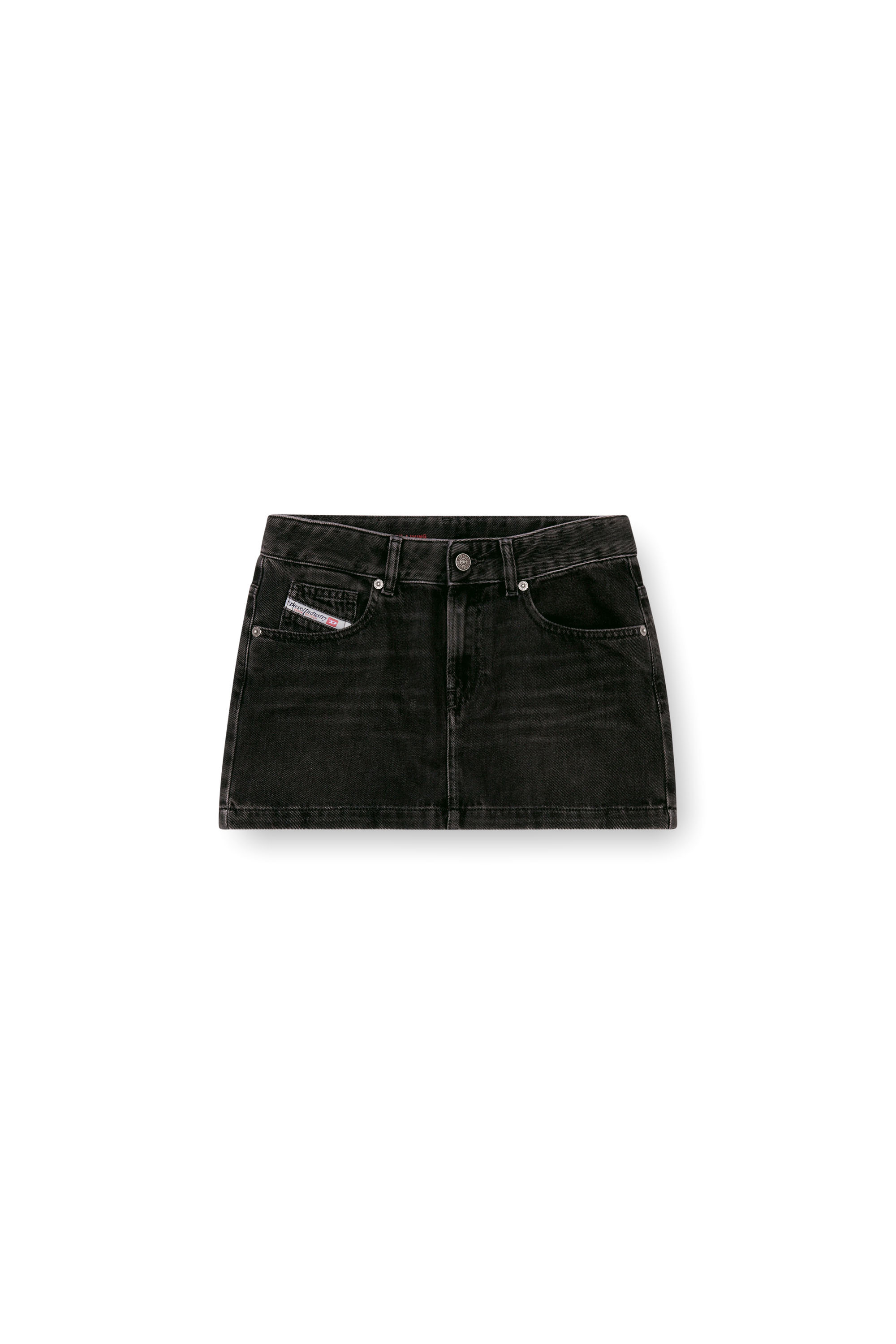 Diesel - DE-RON, Damen Minirock aus Denim in cleaner Waschung in Schwarz - 4