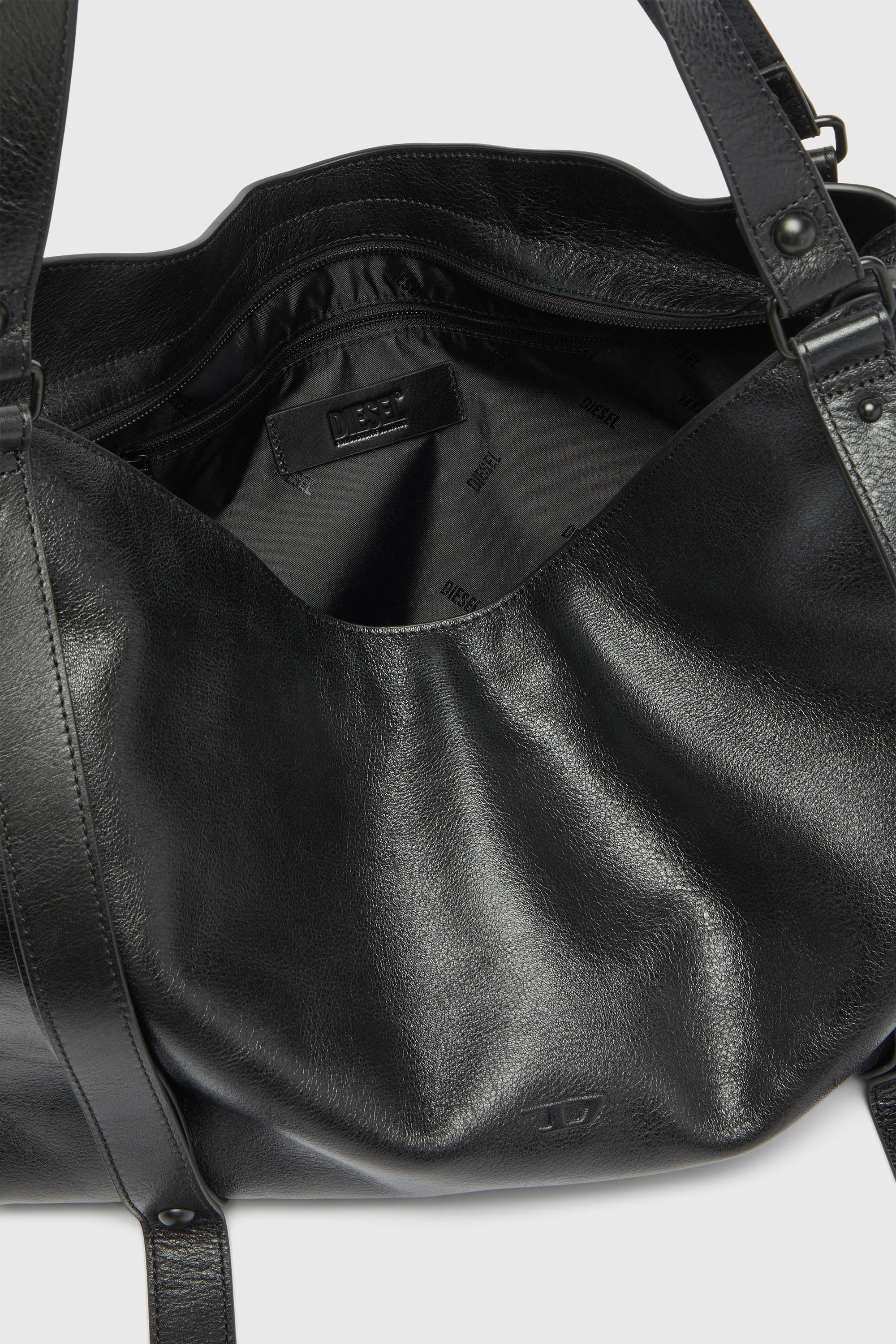 Diesel - D-ONE TOPHANDLE L, Unisex D-One-Large Henkeltasche aus Leder in Schwarz - 4