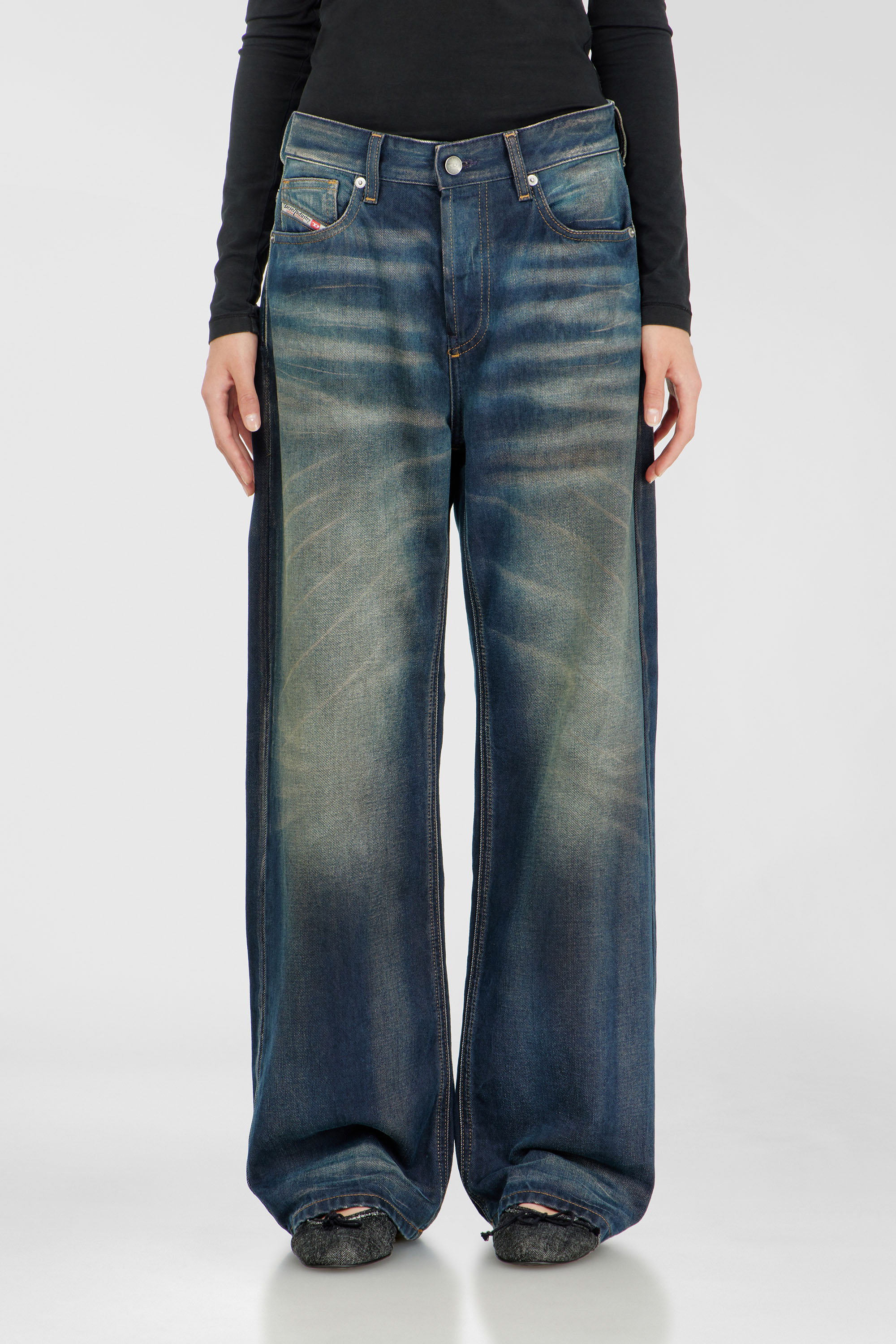Diesel - Damen Relaxed Jeans 1990 D-Waigee 09R09, Dunkelblau - 1