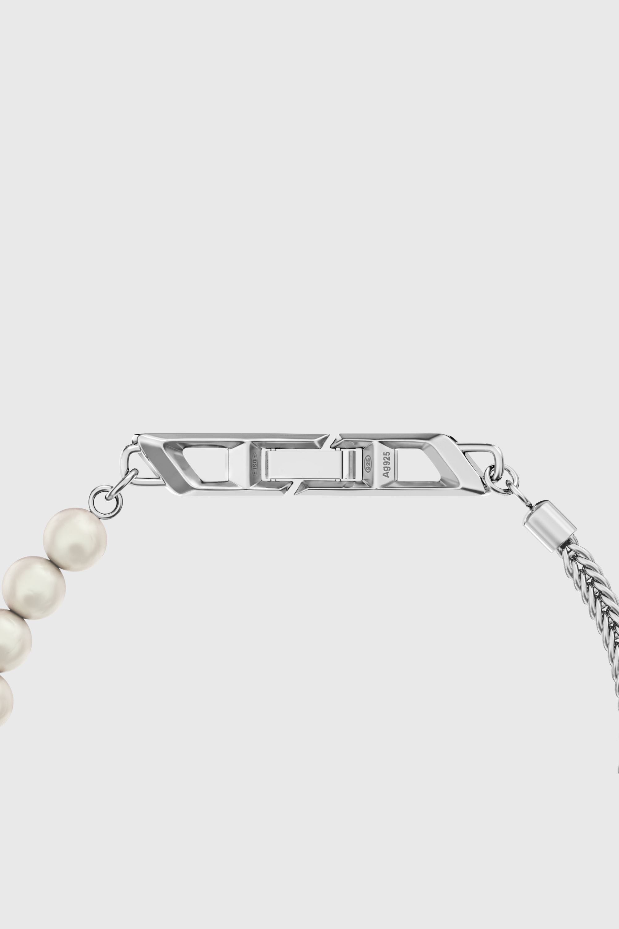 Diesel - DL1368040 STERLING SILVER JEWEL, Unisex Armband aus Sterlingsilberkette und Perle in Silber - 2