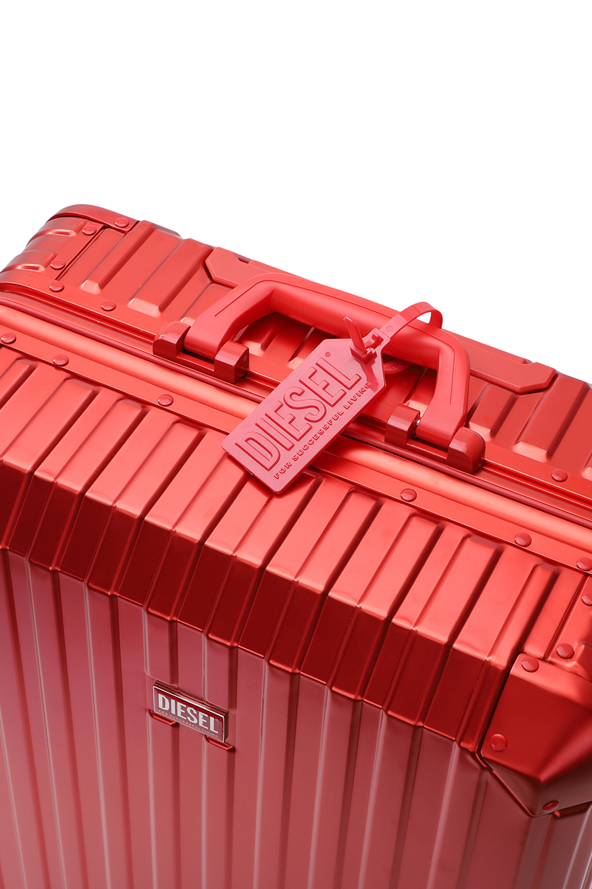 Diesel - DIESEL ALUMINUM TROLLEY- DSL002, Unisex Koffer aus Aluminium Gr&ouml;&szlig;e M in Rot - 6