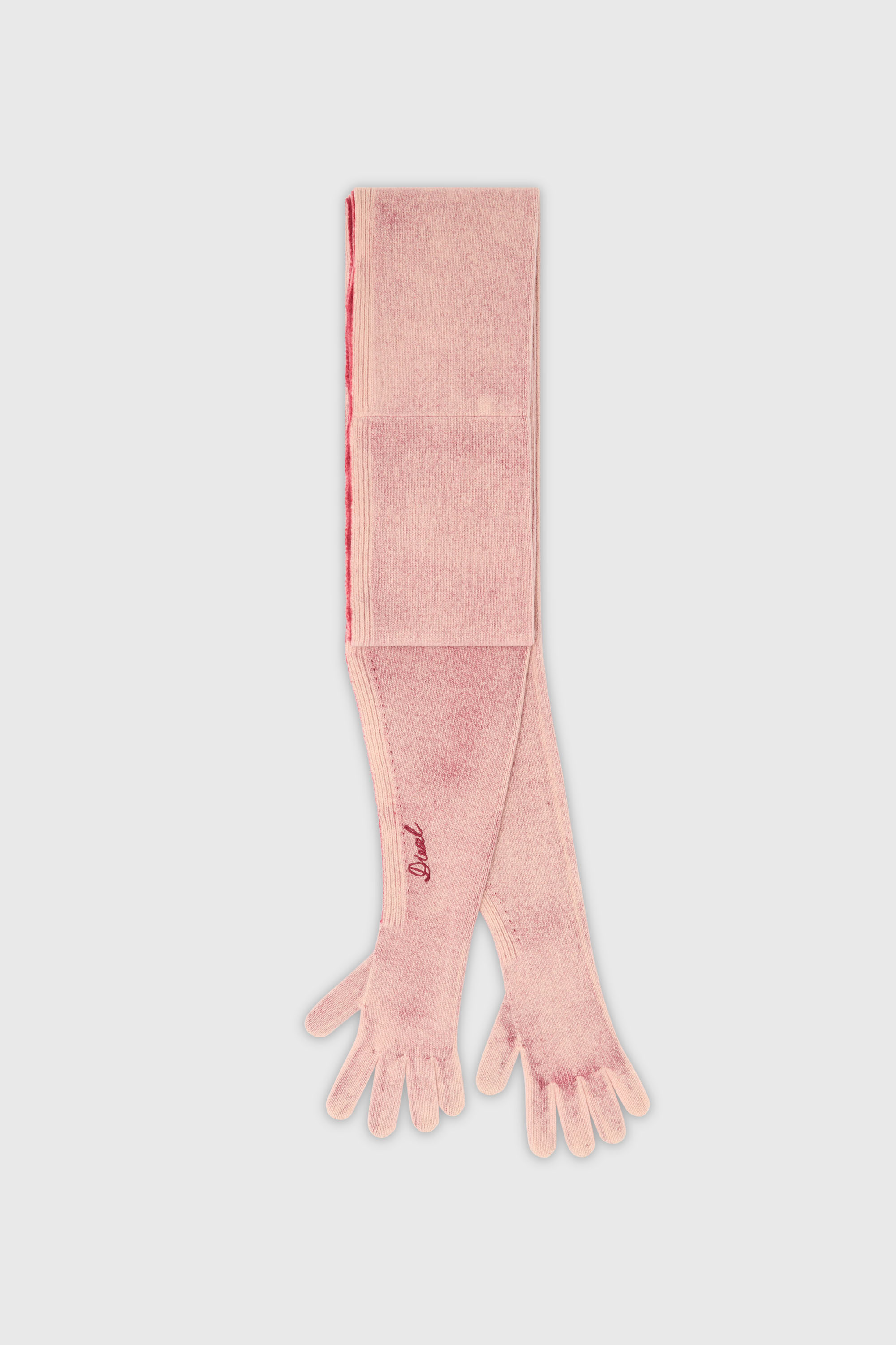 Diesel - K-EVIN, Unisex Hybrider Handschuh-Schal aus zweifarbiger Wolle in Rosa - 1