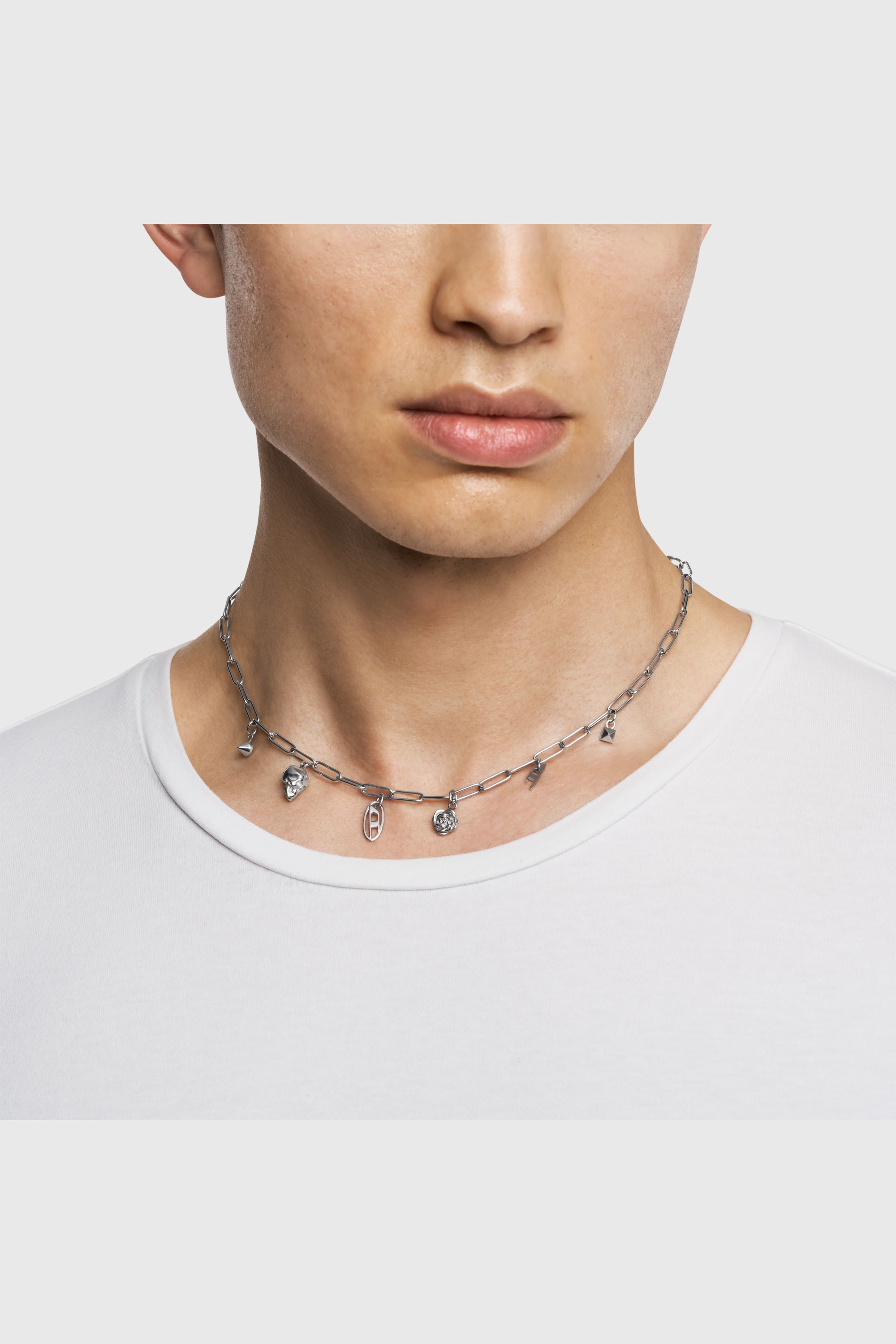 Diesel - DX1605040, Unisex Charm-Halskette aus Edelstahl in Silber - 4