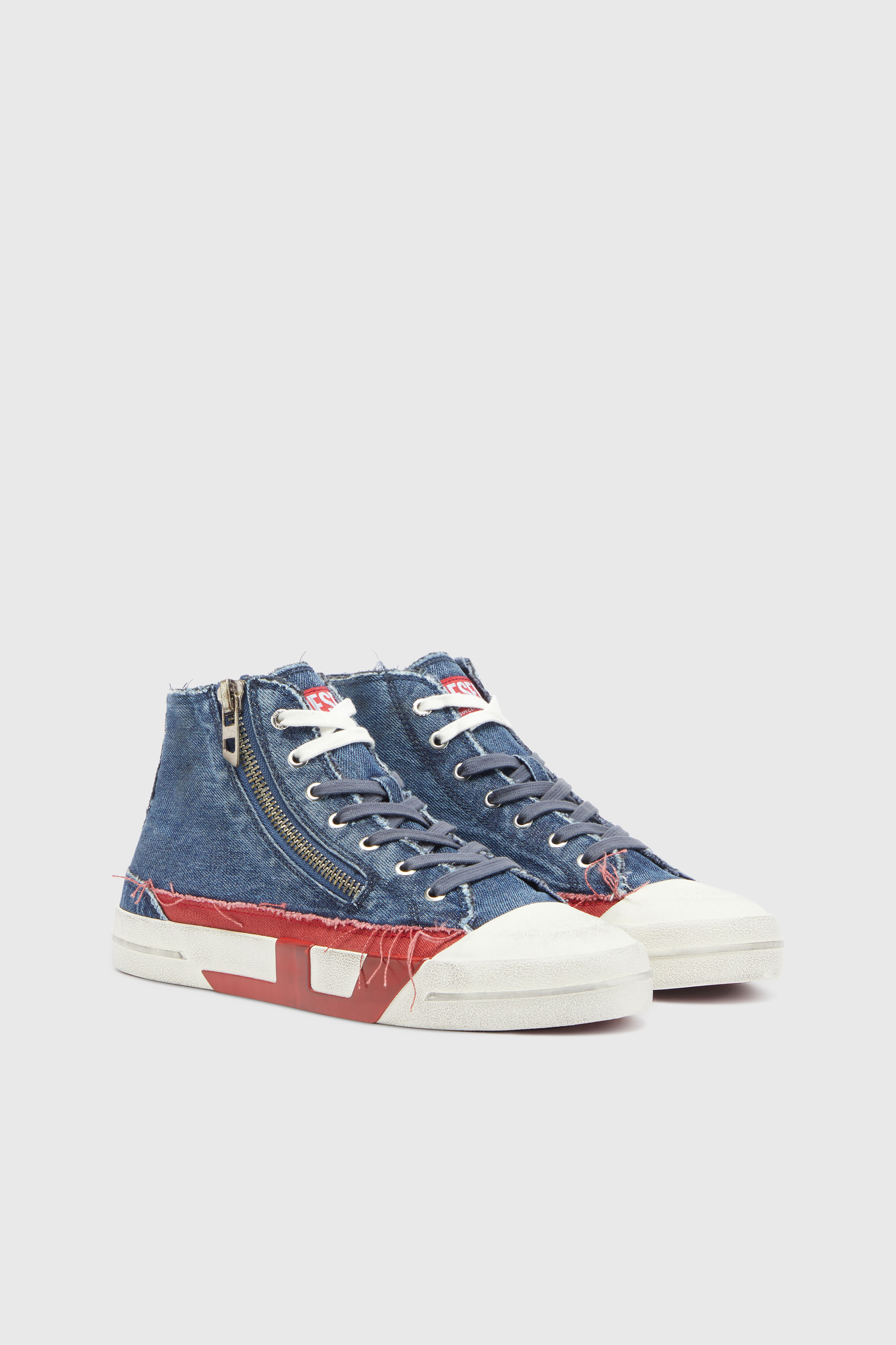 Diesel - S-D-VERSE ZIP MID II, Herren S-D-Verse - Denim-Sneaker mit D-Logo in Mittelblau - 2