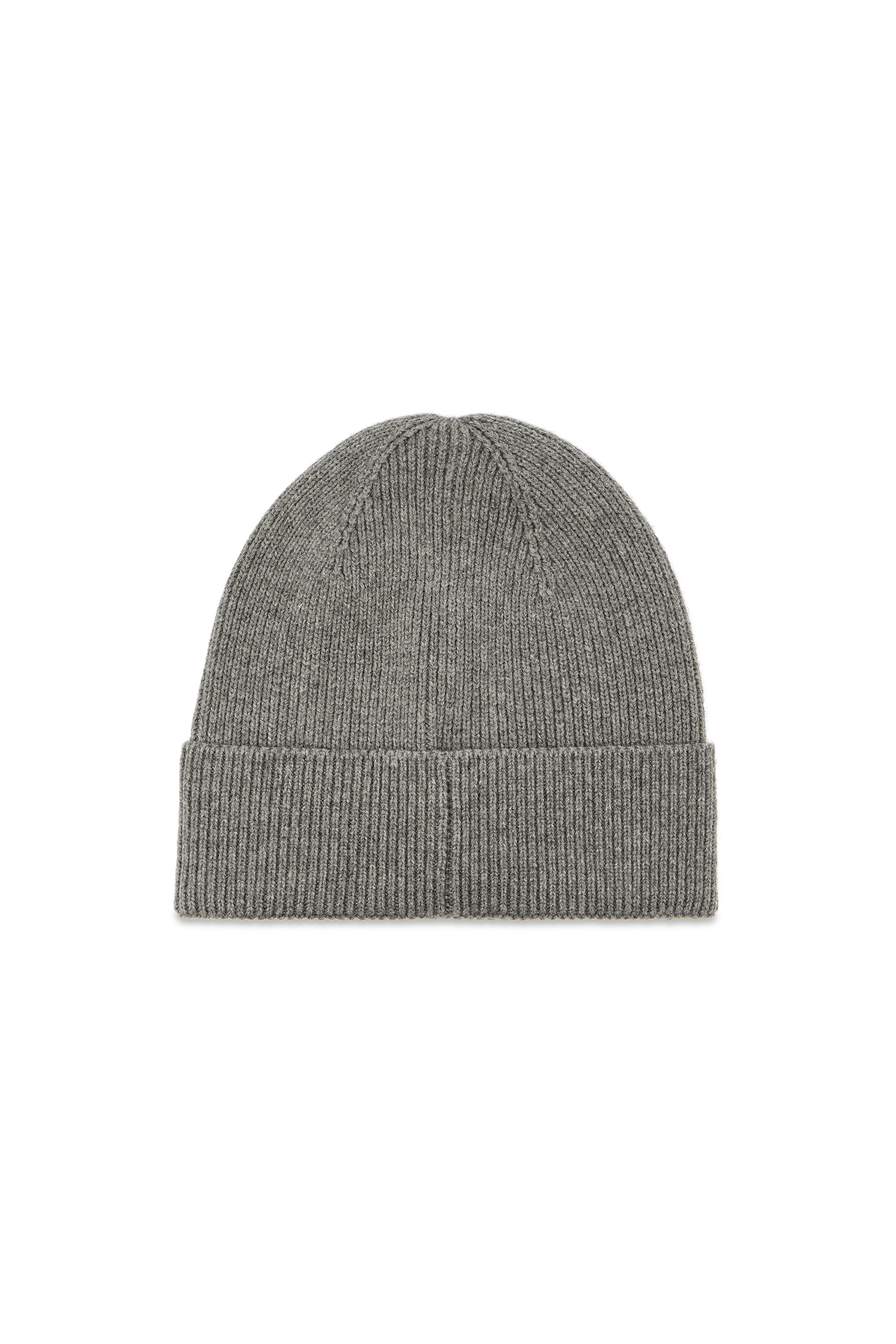 Diesel - K-CODER-FULLY B, Unisex Gerippte Beanie-M&uuml;tze mit D-Stickerei in Grau - 2
