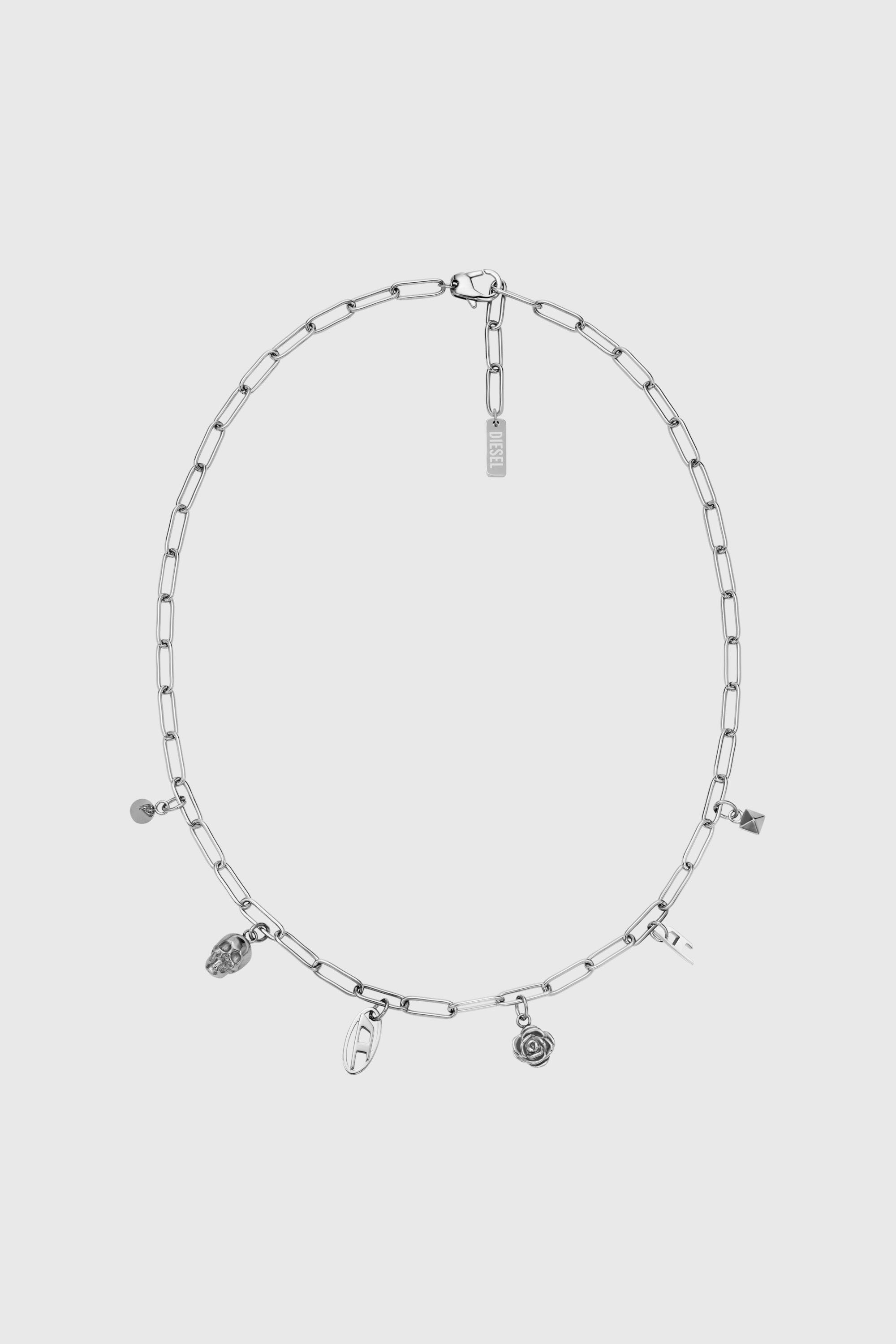 Diesel - DX1605040, Unisex Charm-Halskette aus Edelstahl in Silber - 1