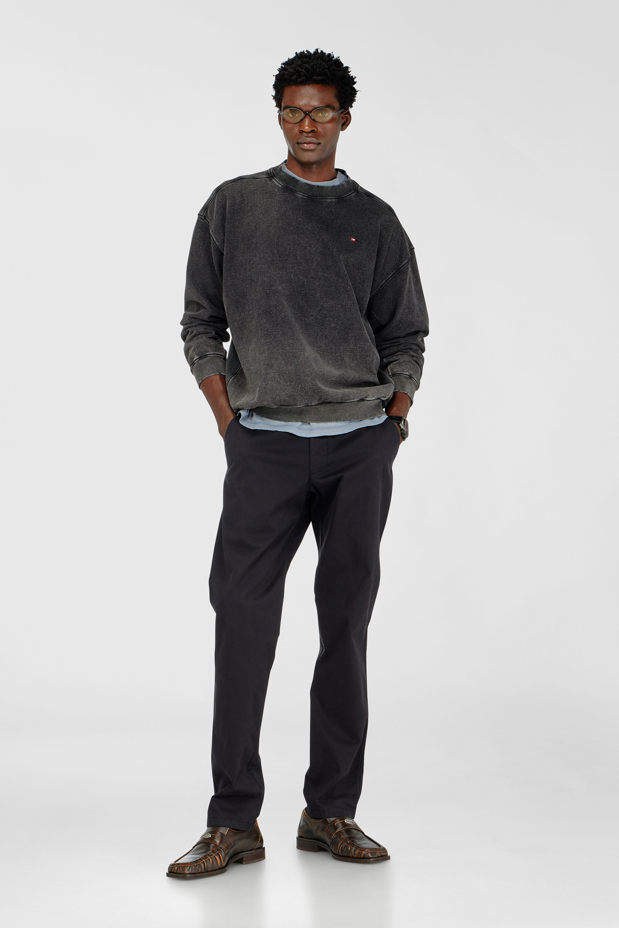 Cotton pants with utility loop