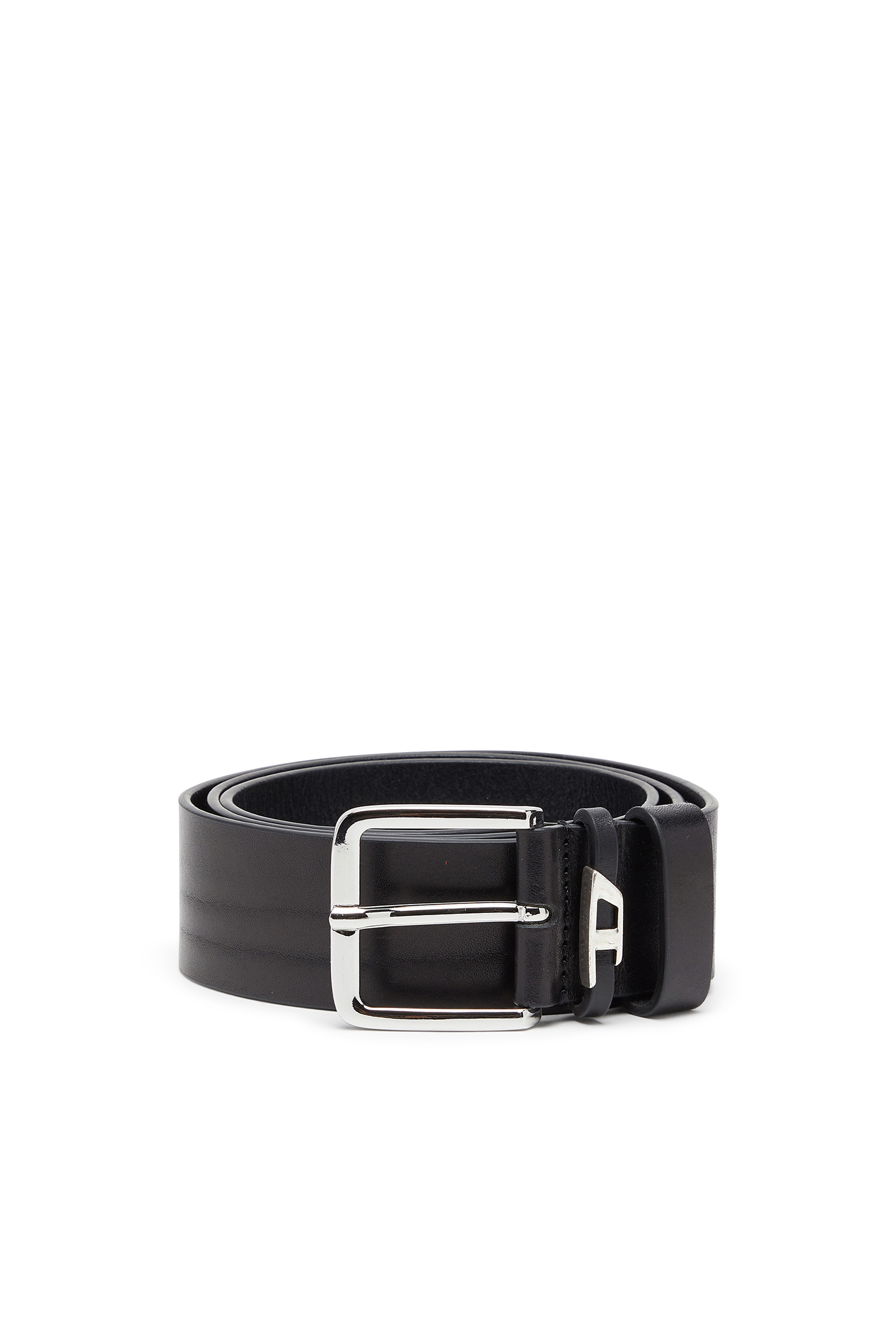 Diesel - B-D LOOP, Herren 4 cm G&uuml;rtel aus Crinkle-Leder in Schwarz - 1