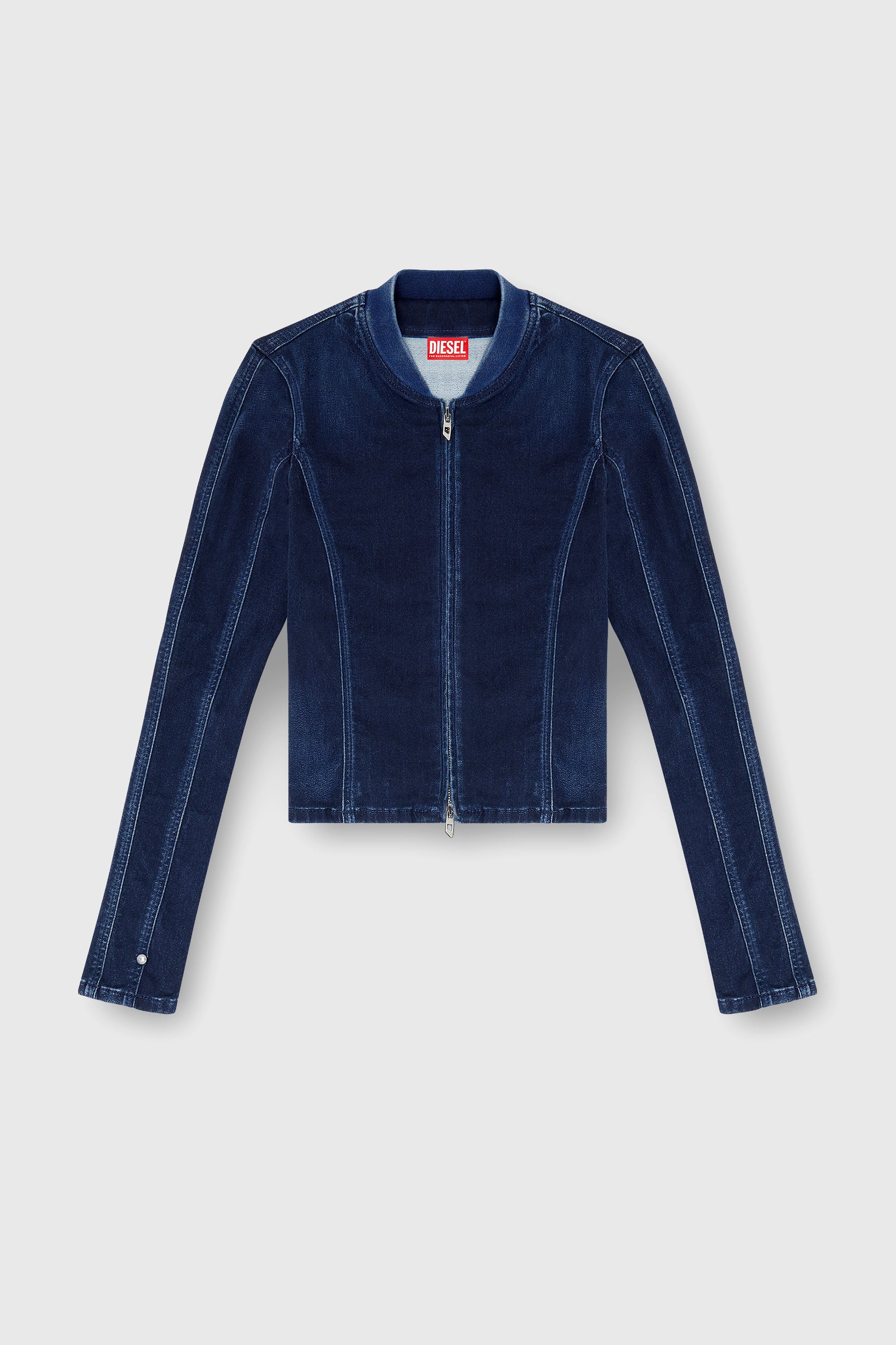Diesel - DE-GARY-D JOGG, Damen Cropped jacket aus JoggJeans in Dunkelblau - 2