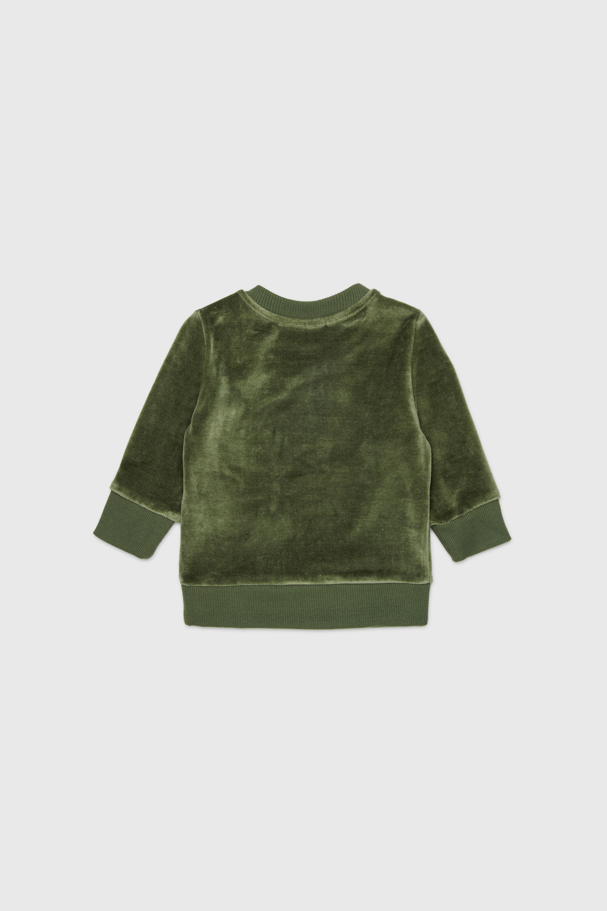 Diesel - SHENIB, Herren Sweatshirt aus Samt mit Oval D Stickerei in Gr&uuml;n - 2