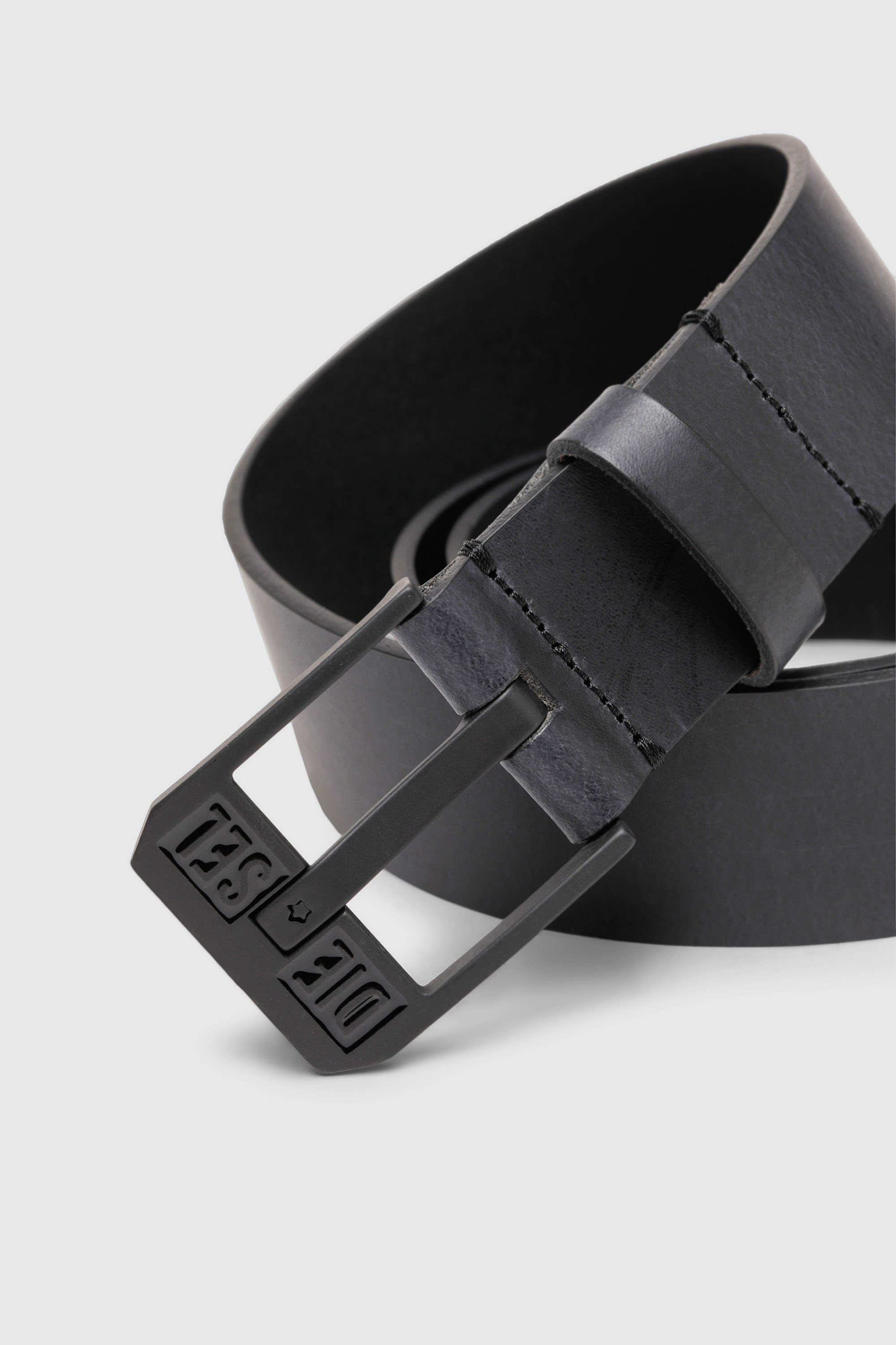 Diesel - BLUESTAR II, Herren 3.9cm G&uuml;rtel aus Leder mit Sternen-Logo-Schlie&szlig;e in Dunkelgrau - 2