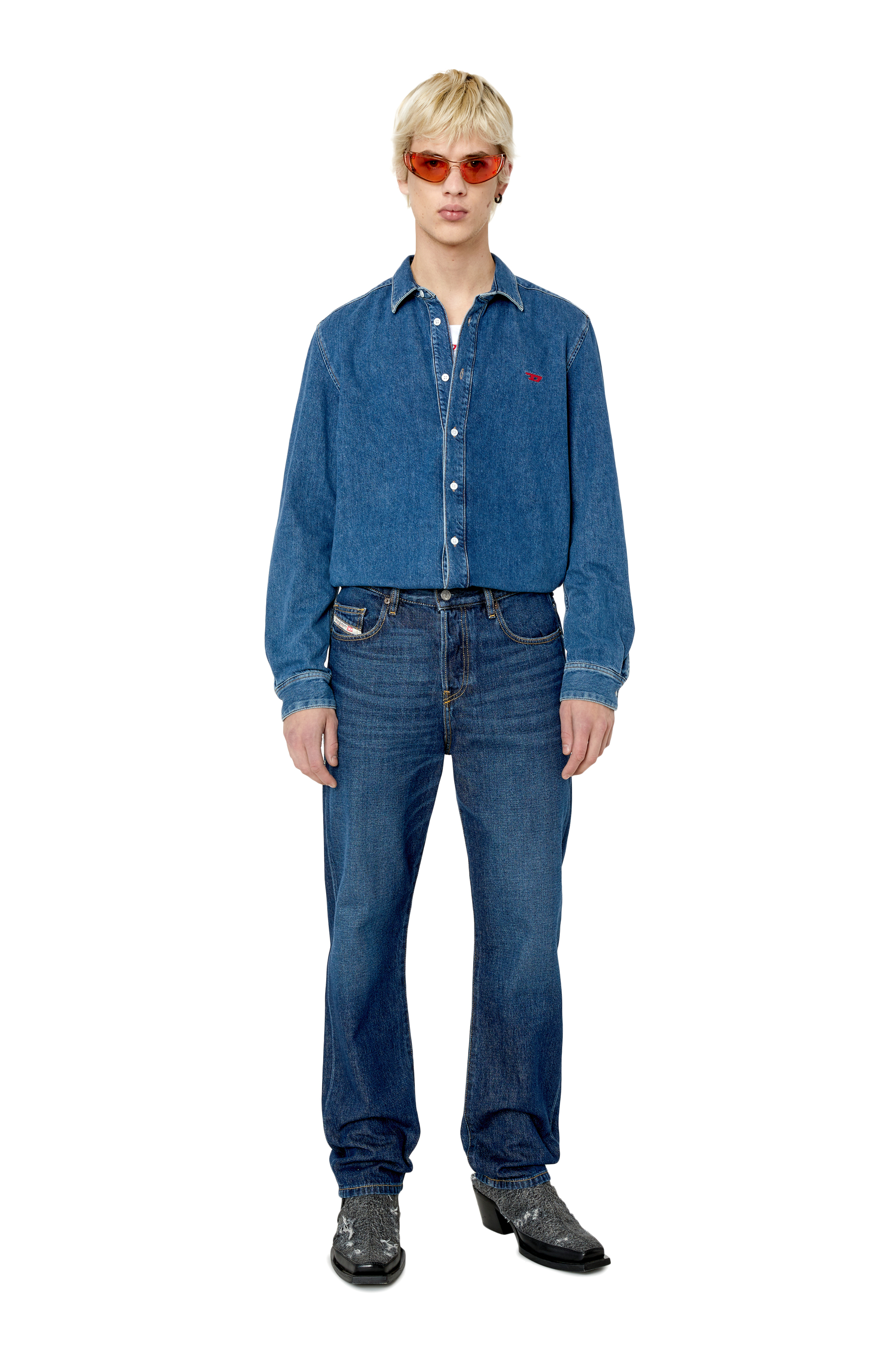 Diesel - 0DL1001, Unisex Sonnenbrille in Wraparound-Konstruktion in Orange - 4