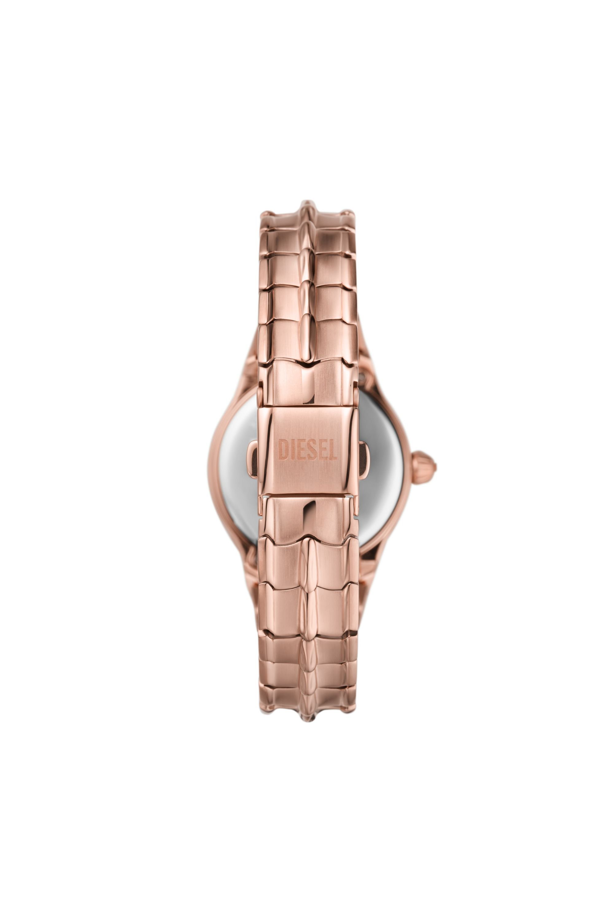Diesel - DZ5604, Damen Vert Armbanduhr aus roségoldenem Edelstahl mit drei Zeigern in Rosa - Image 2
