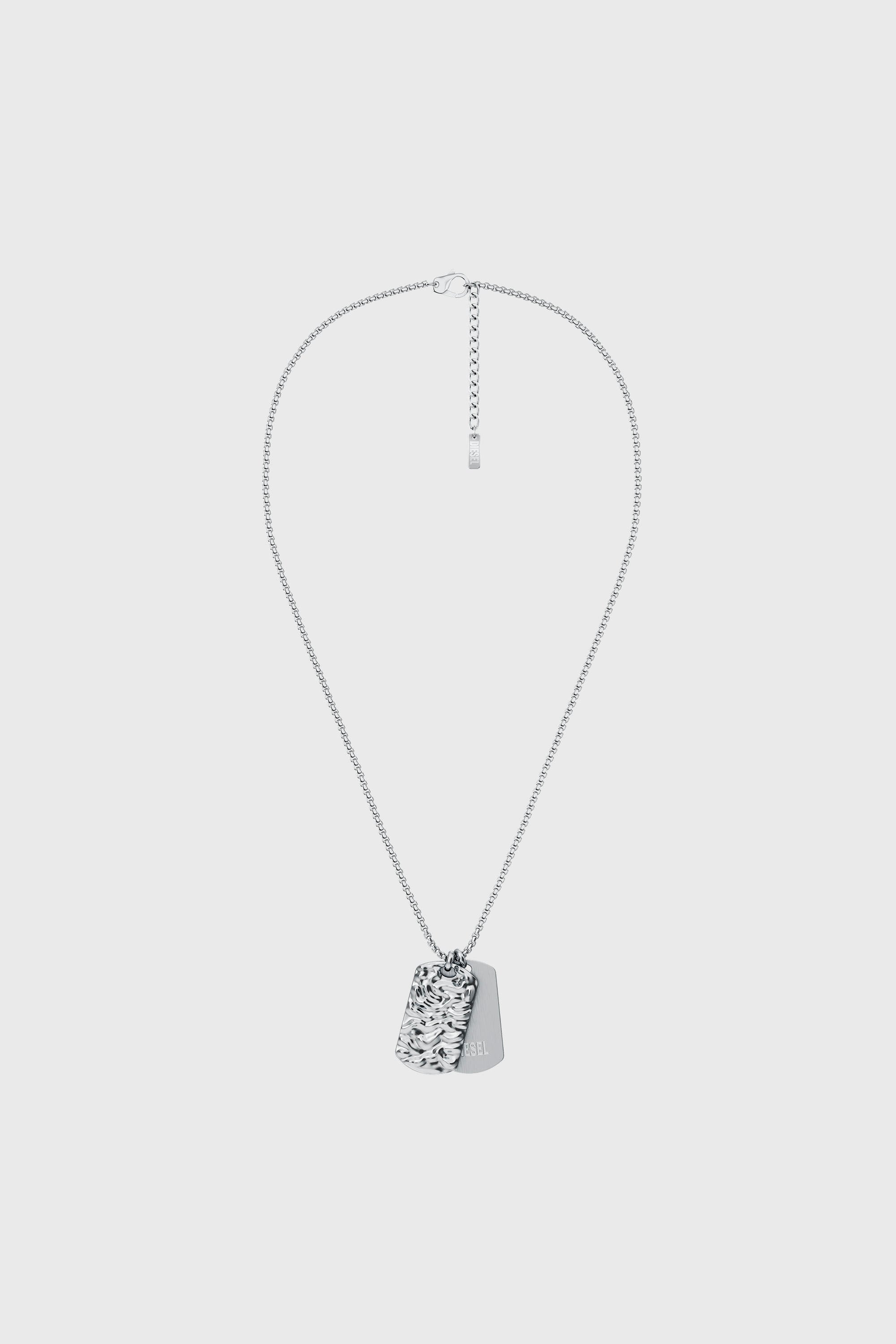 Diesel - DX1735040, Unisex Dog-Tag-Halskette aus Edelstahl in Silber - 1