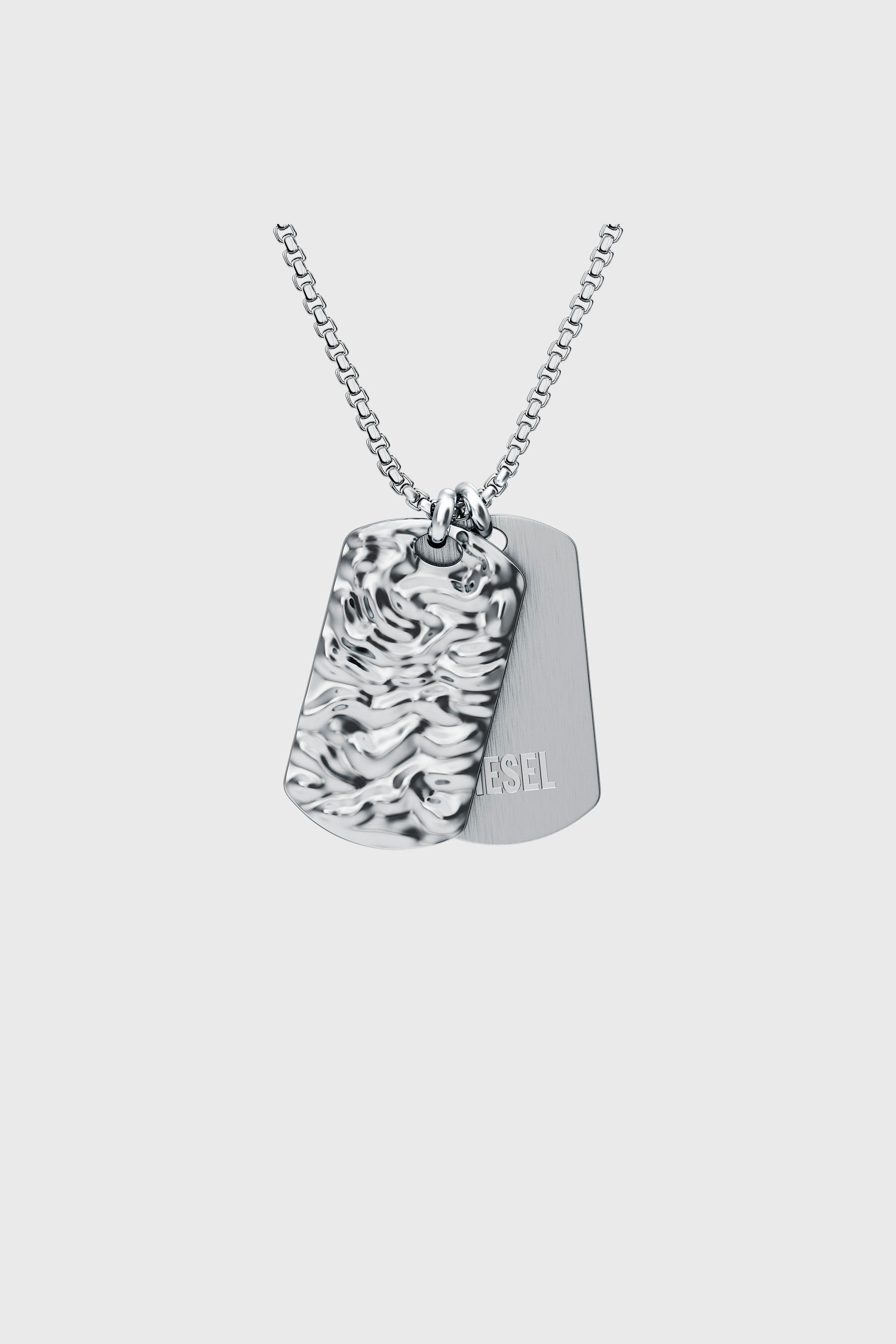 Diesel - DX1735040, Unisex Dog-Tag-Halskette aus Edelstahl in Silber - 2