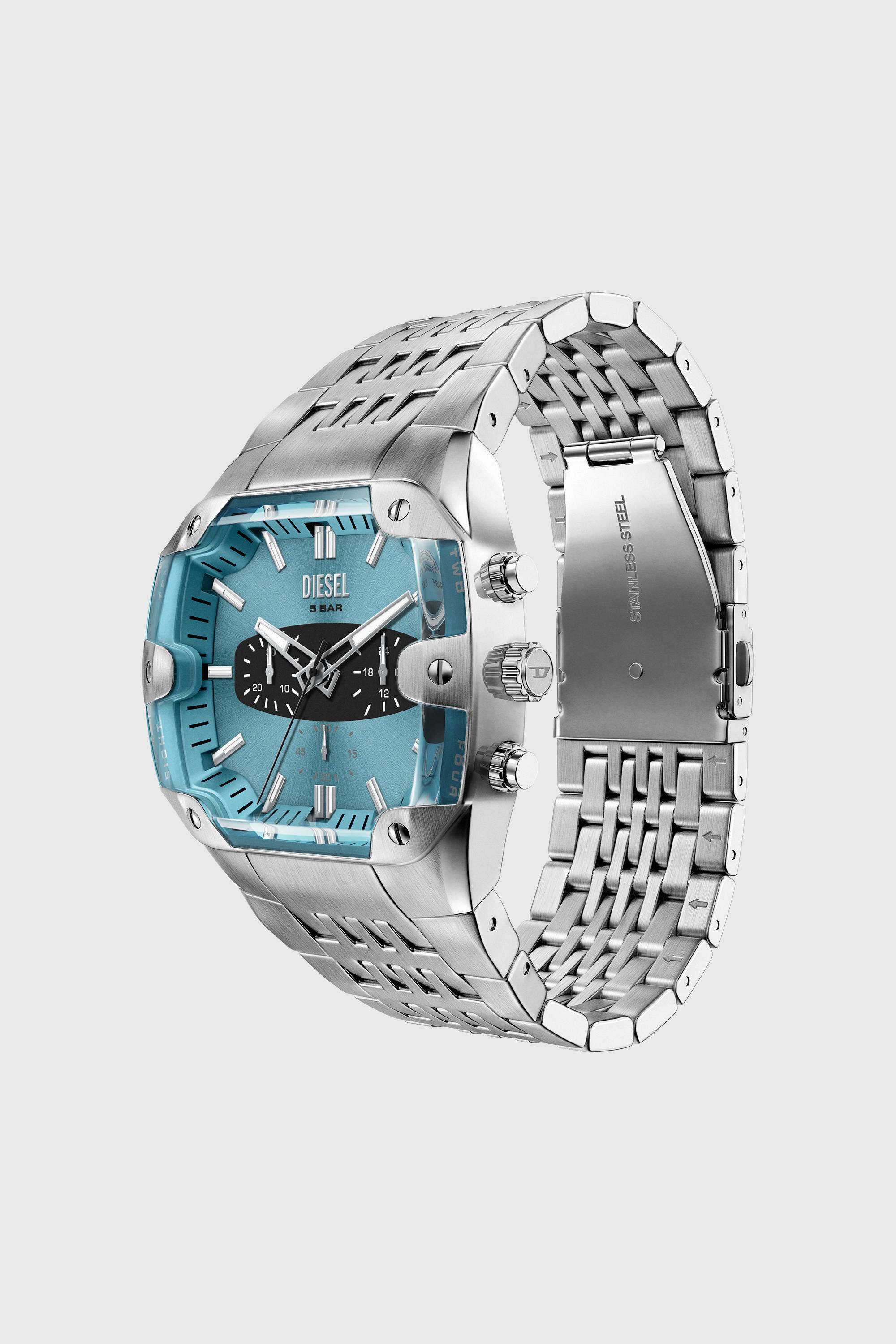 Diesel - DZ4725 WATCH, Herren Spiked Cushion Uhr aus Edelstahl in Silber - 2