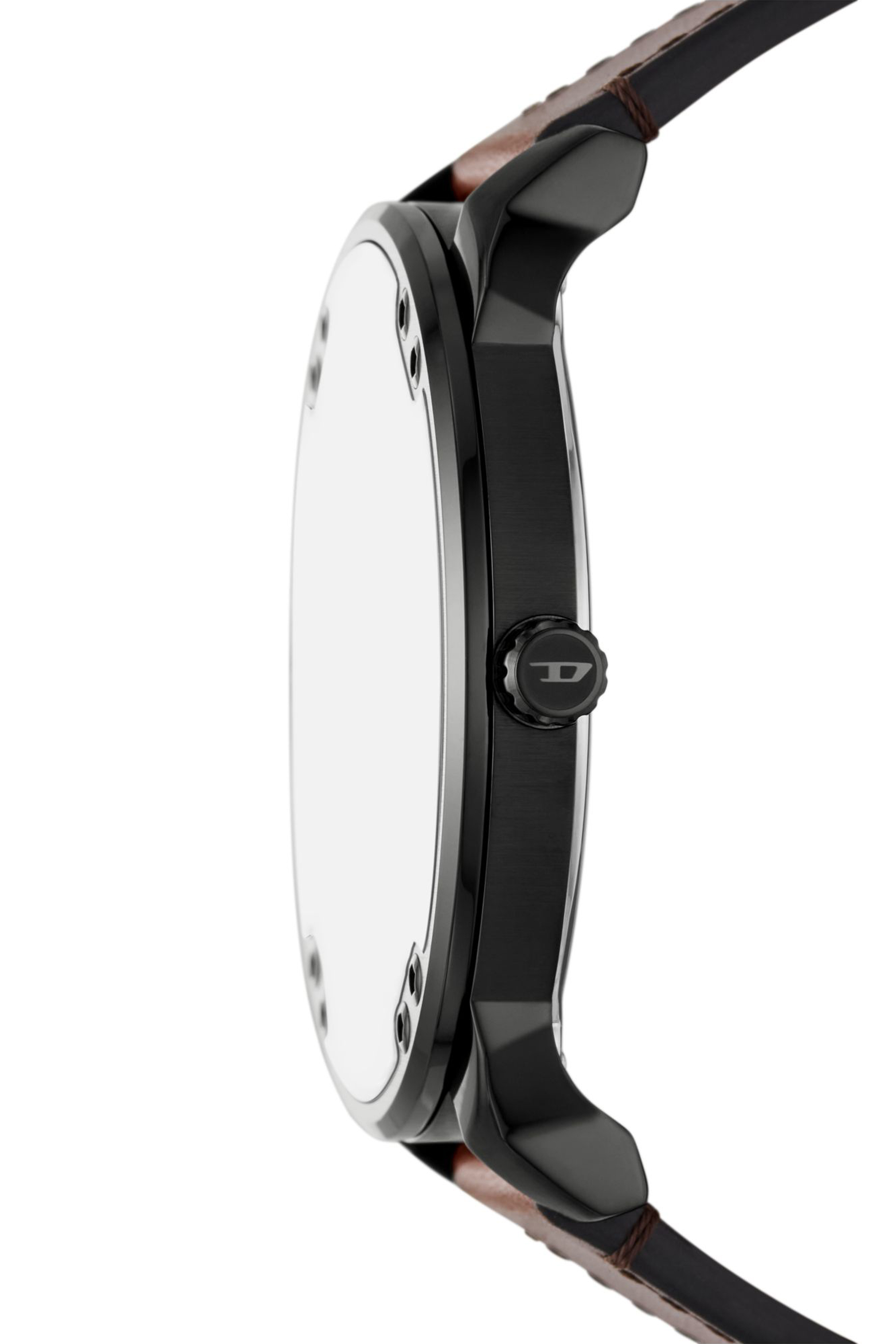 Diesel - DZ7492 WATCH, Herren Mega Chief Slim Braunlederuhr in Braun - 3