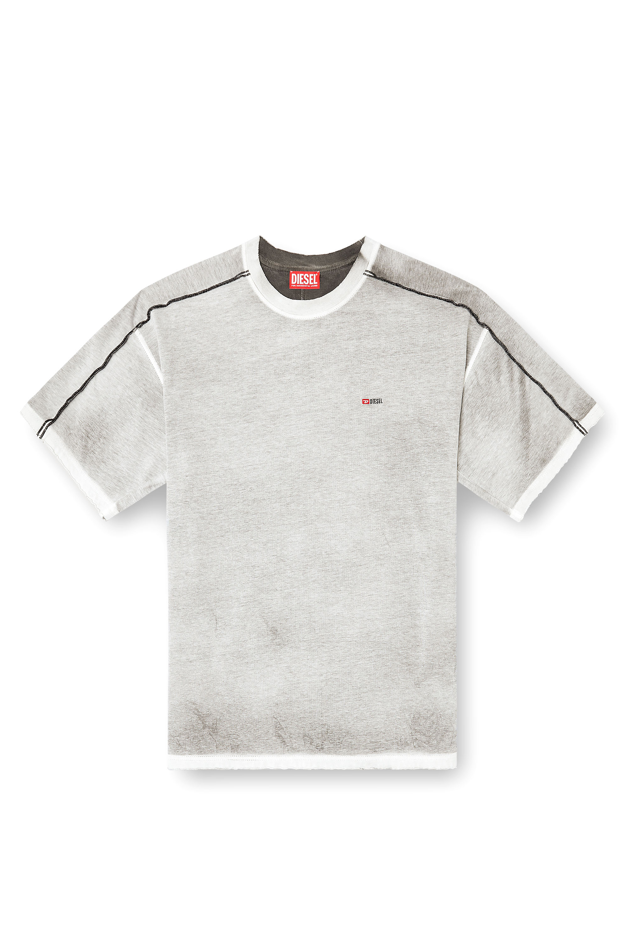 Diesel - T-RIVEN, Herren L&auml;ssiges Baumwoll-T-Shirt mit Farbspray in null - 3