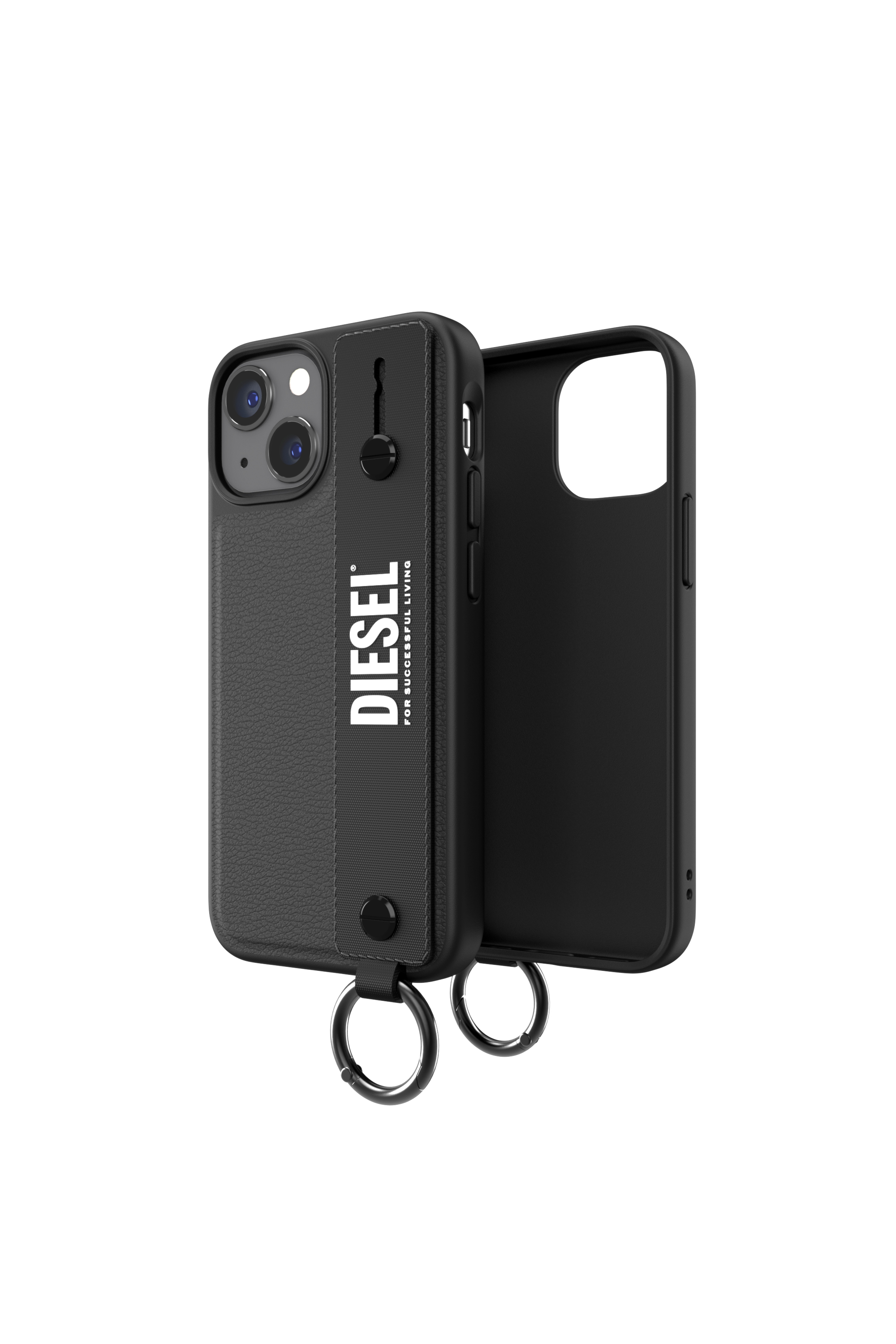 Diesel - 47176 TECH CHAIN, Unisex Handstrap-Case für iPhone 13 Mini in Schwarz - 1