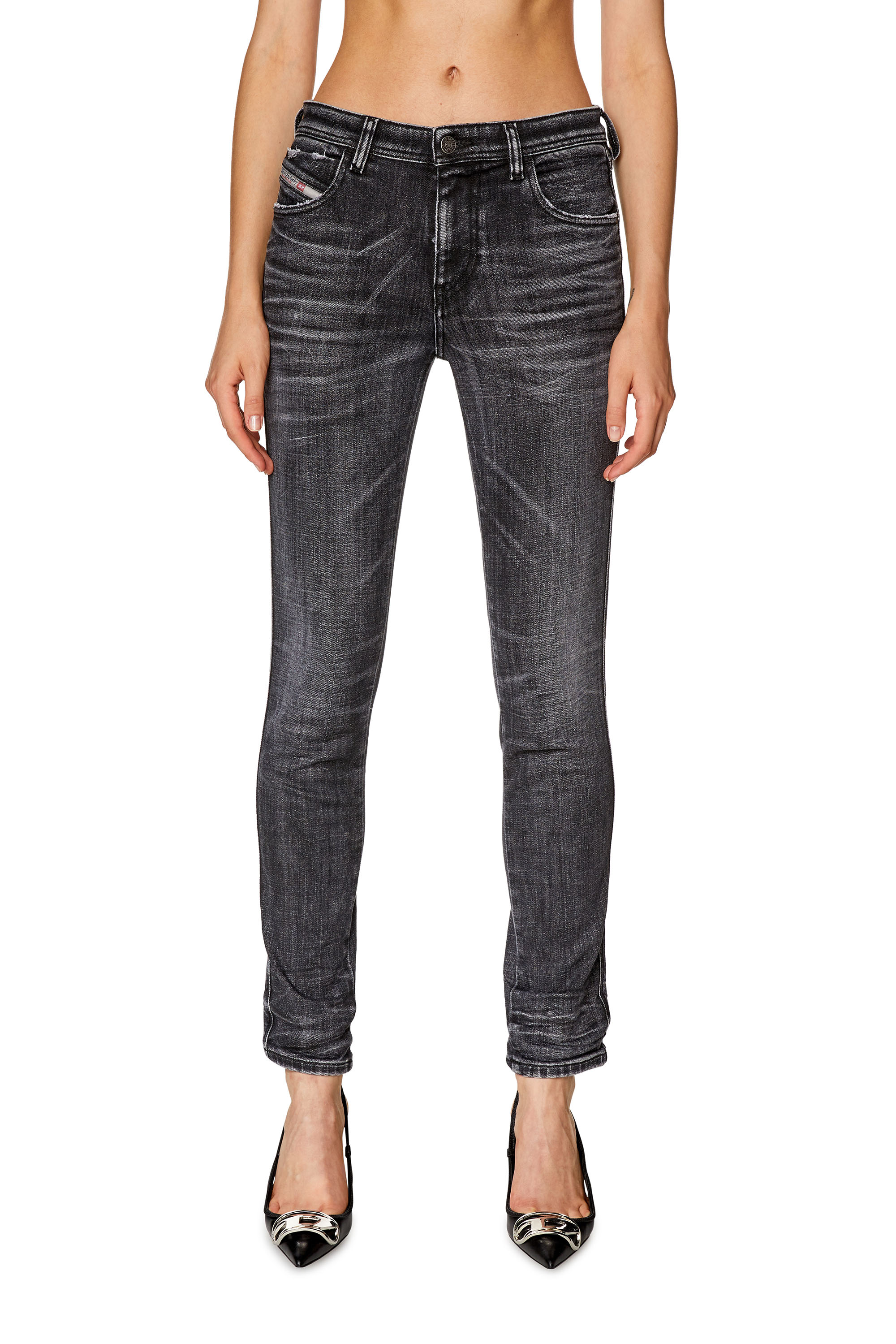 Diesel - Skinny Jeans 2015 Babhila 09G50, Schwarz/Dunkelgrau - Image 1