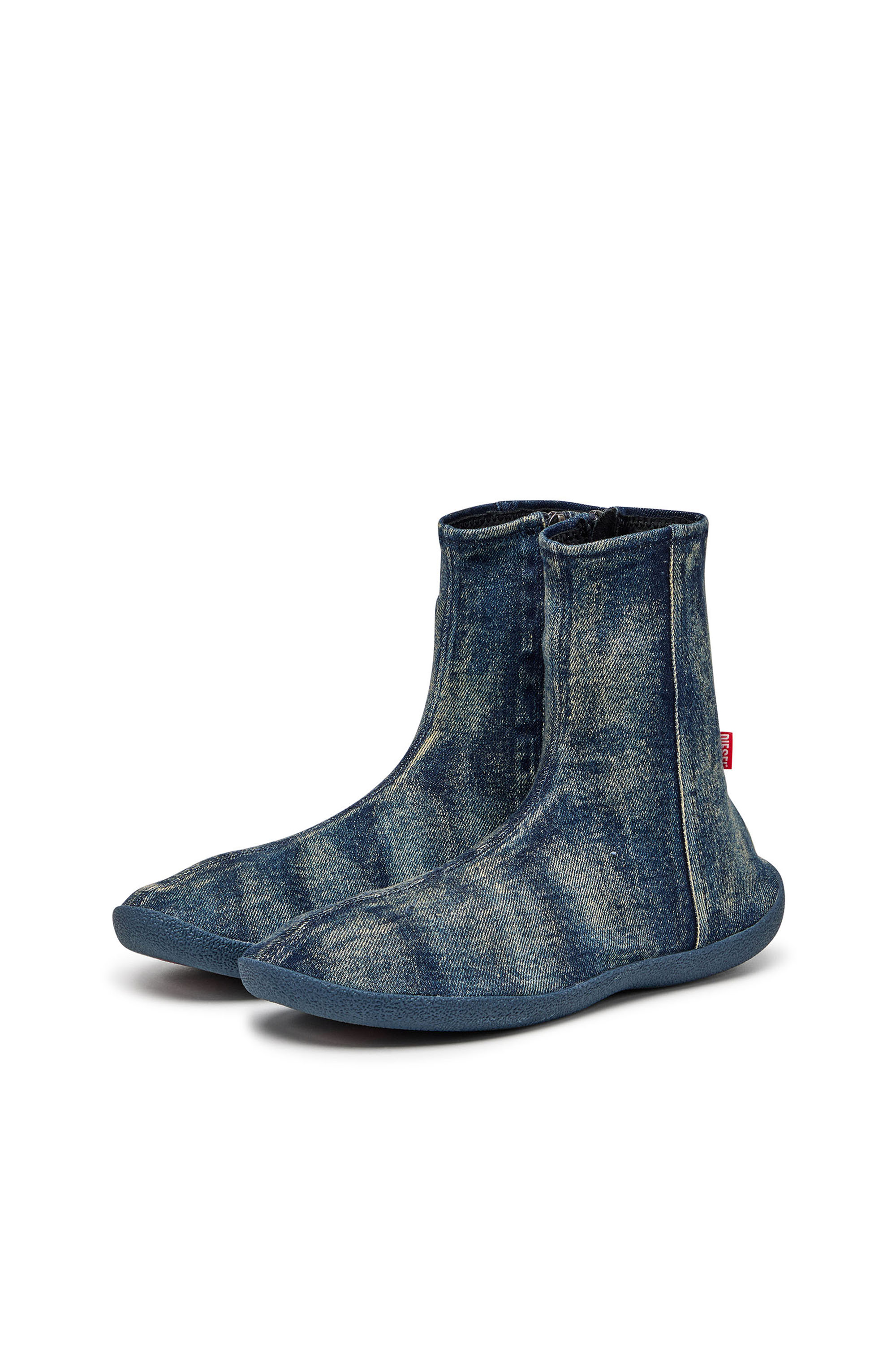 Diesel - D-SHOCK BT, Herren D-Shock Bt-Sockenstiefel aus solarisiertem Denim in Blau - 8