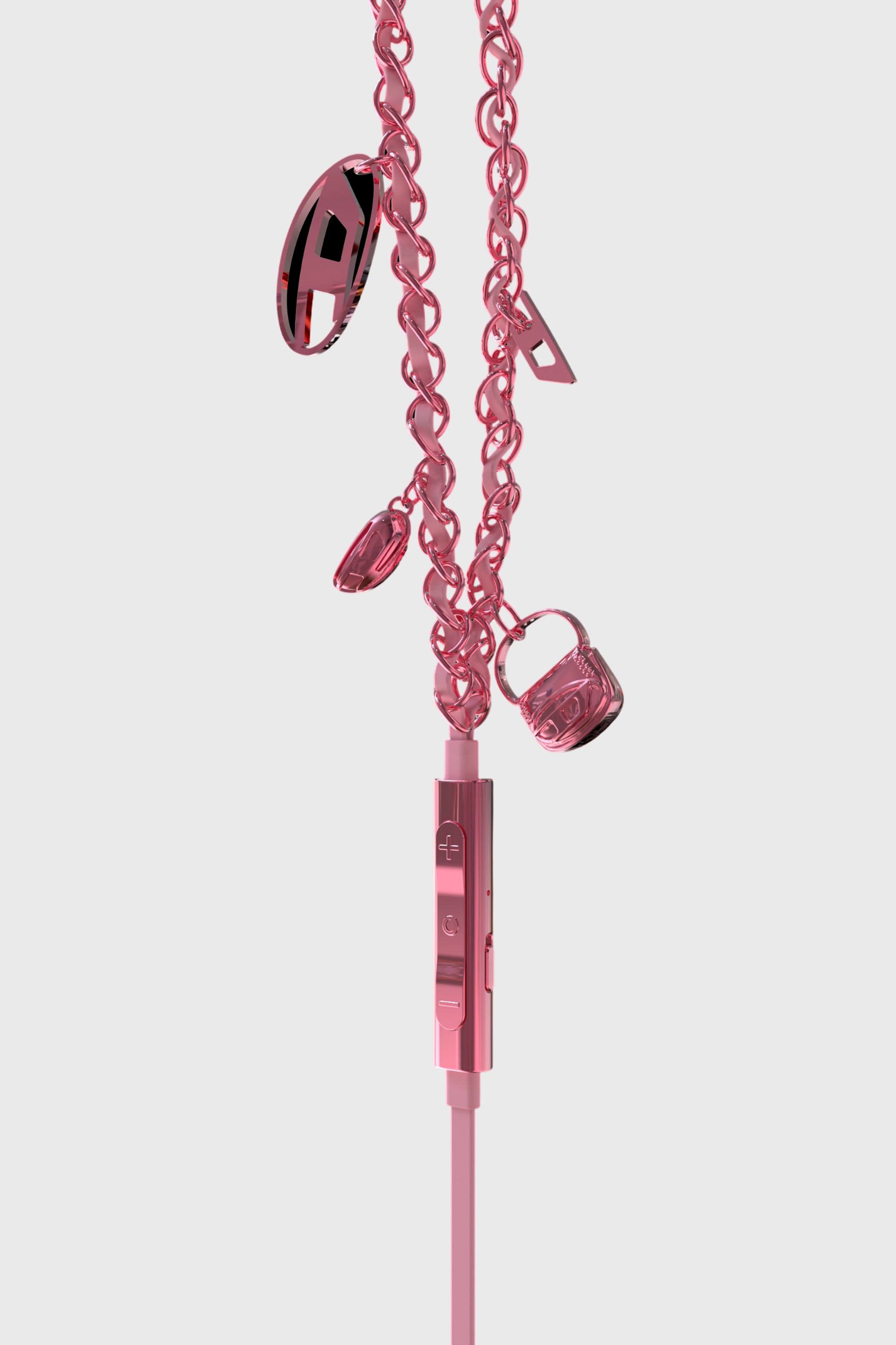 Diesel - 60688 WIRED EARBUDS WIRED EARBUDS, Unisex Rosa wired earbuds und charms in Rosa - 2