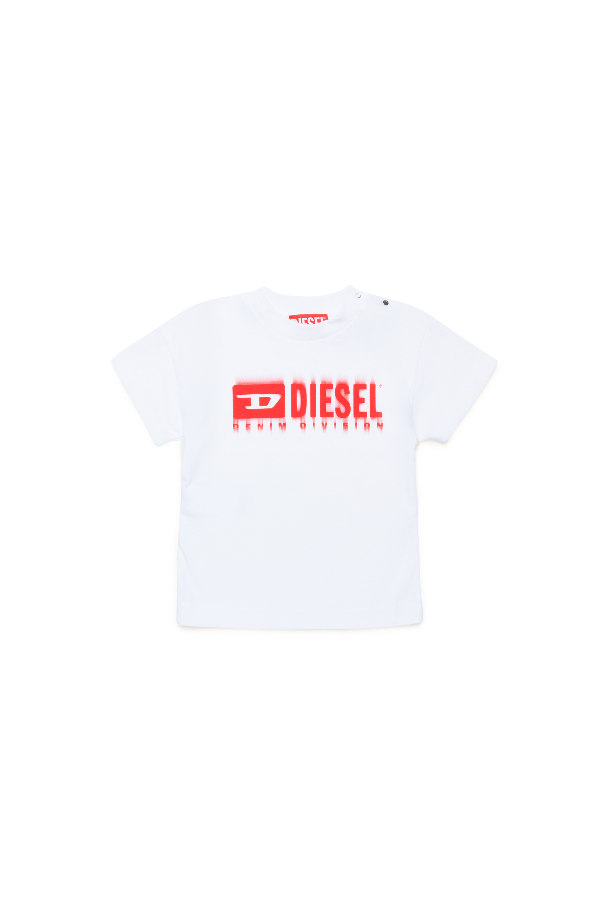 Diesel - TDIEGORL6MAB, Unisex T-Shirt mit verschmiertem Logo in Weiss - Image 1