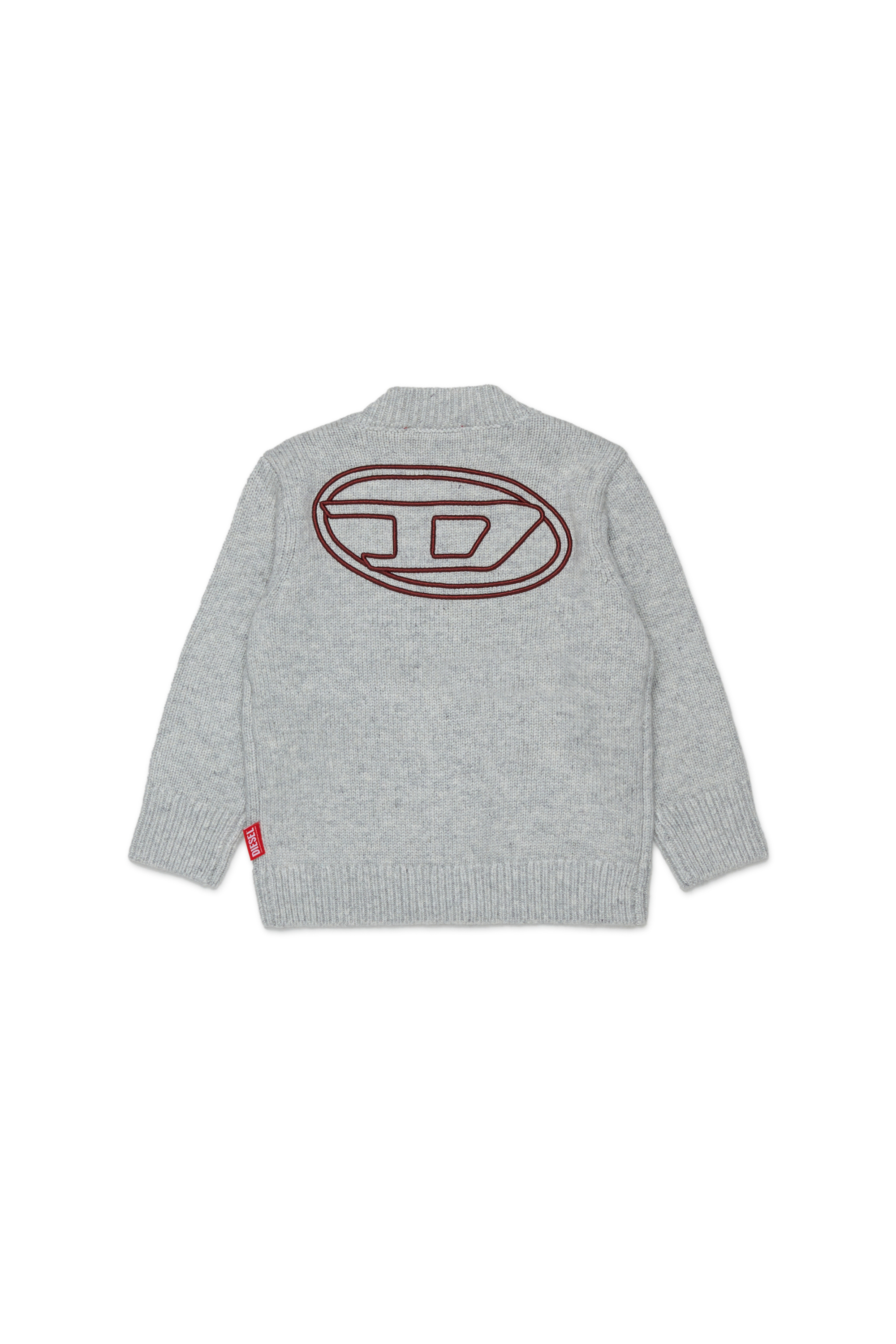 Diesel - KOLYB, Herren Cashmere-angereicherte Strickjacke mit gro&szlig;em Oval D in Grau - 2