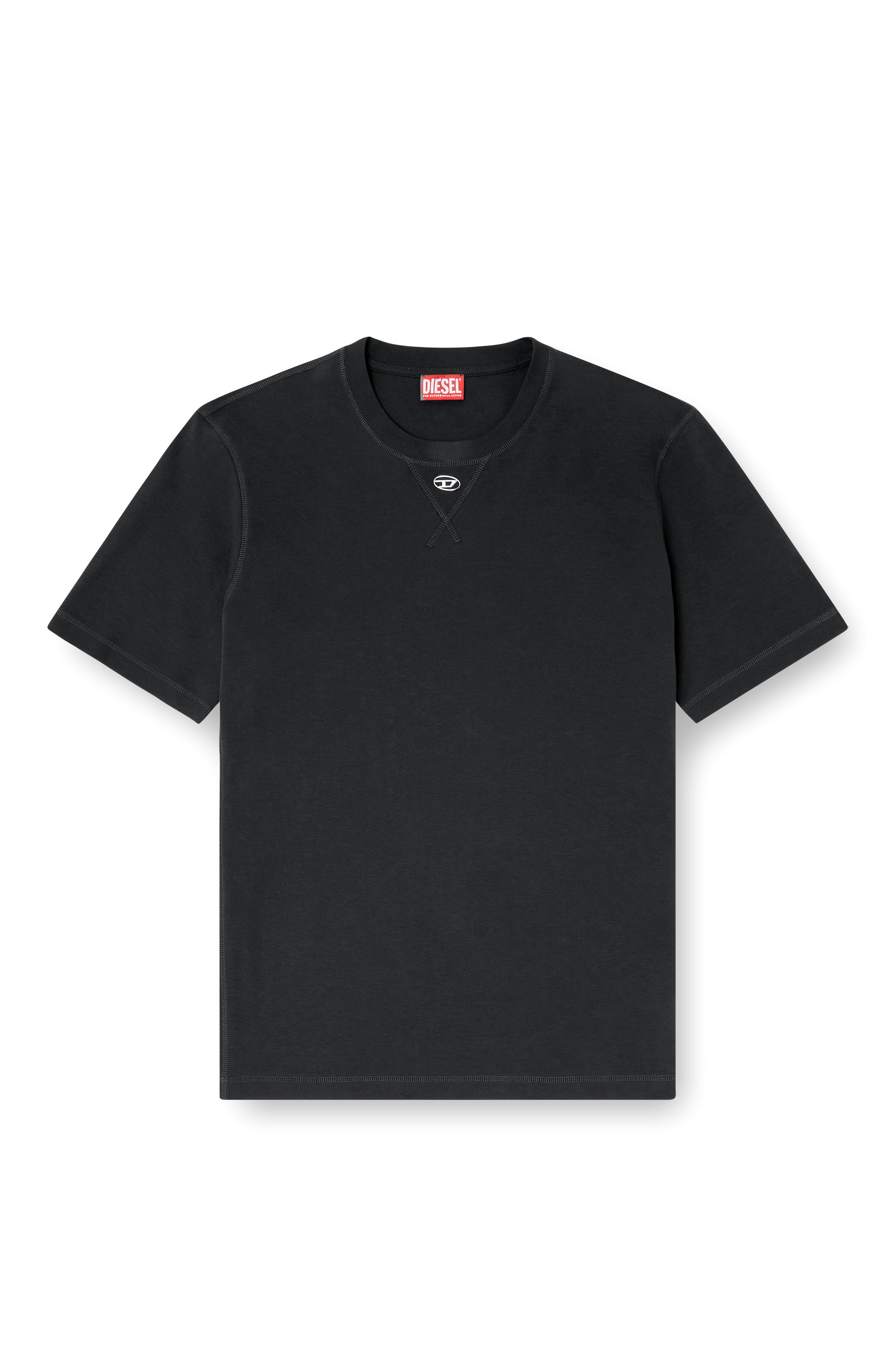 Diesel - T-MADJUST-TR, Herren Regul&auml;res T-Shirt mit Rundhalsausschnitt und ovalem D in Dunkelgrau - 3