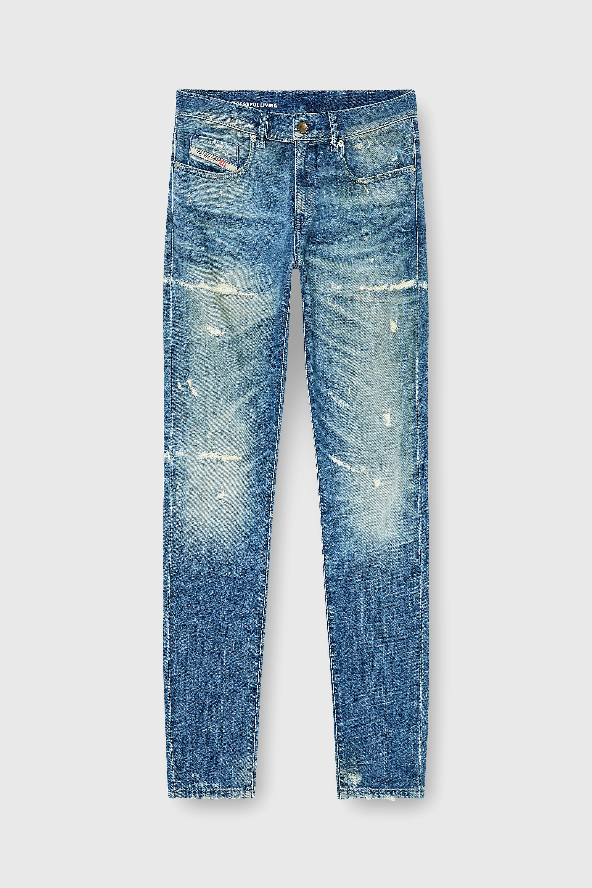 Diesel - Herren Slim Jeans 2019 D-Strukt 007EN, Mittelblau - 2