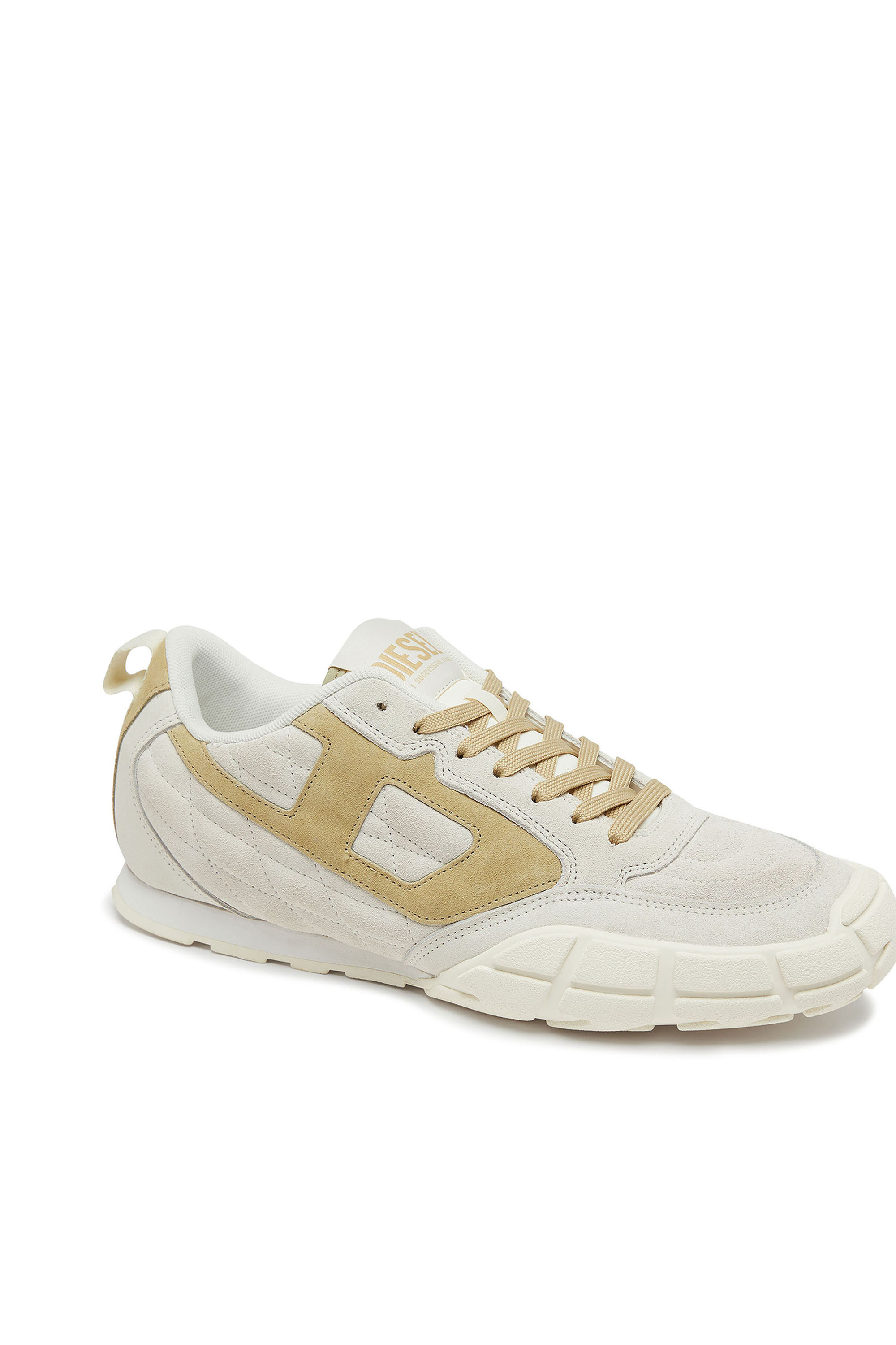 Diesel - S-PAGODHA LOW W, Damen S-Pagodha-Quilted Sneakers aus Veloursleder in Weiß/Braun - 6