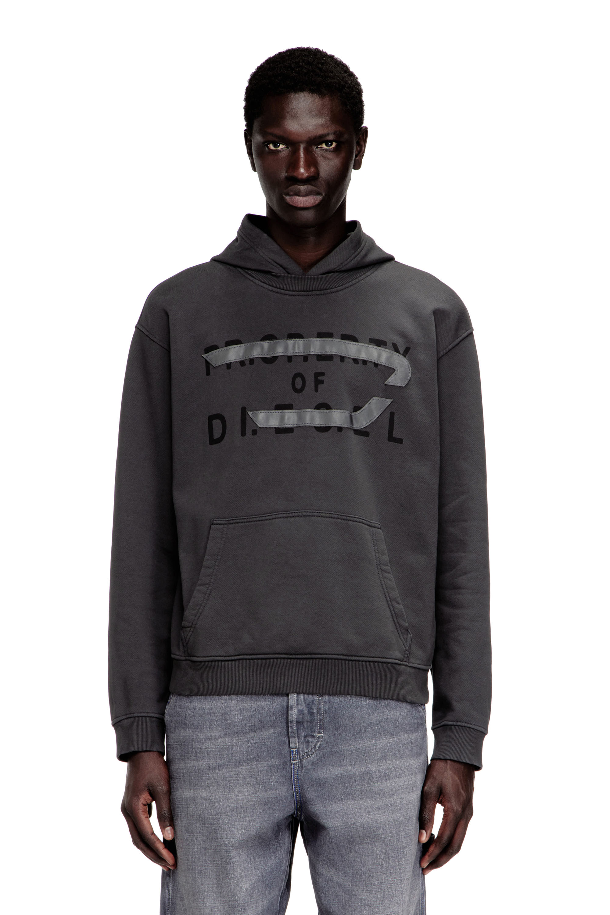 Diesel - S-NORMAN-HOOD, Herren Baumwoll-Hoodie mit D-Applikation in null - 1