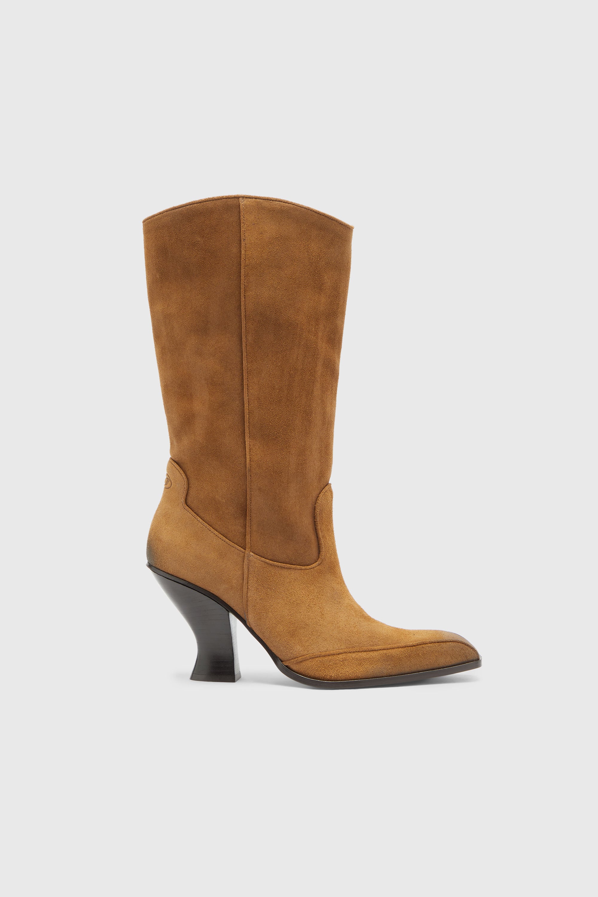 Diesel - D-LUFFY-75-TUBE, Damen D-Luffy - kniehohe Stiefel aus Veloursleder in Camel - 1