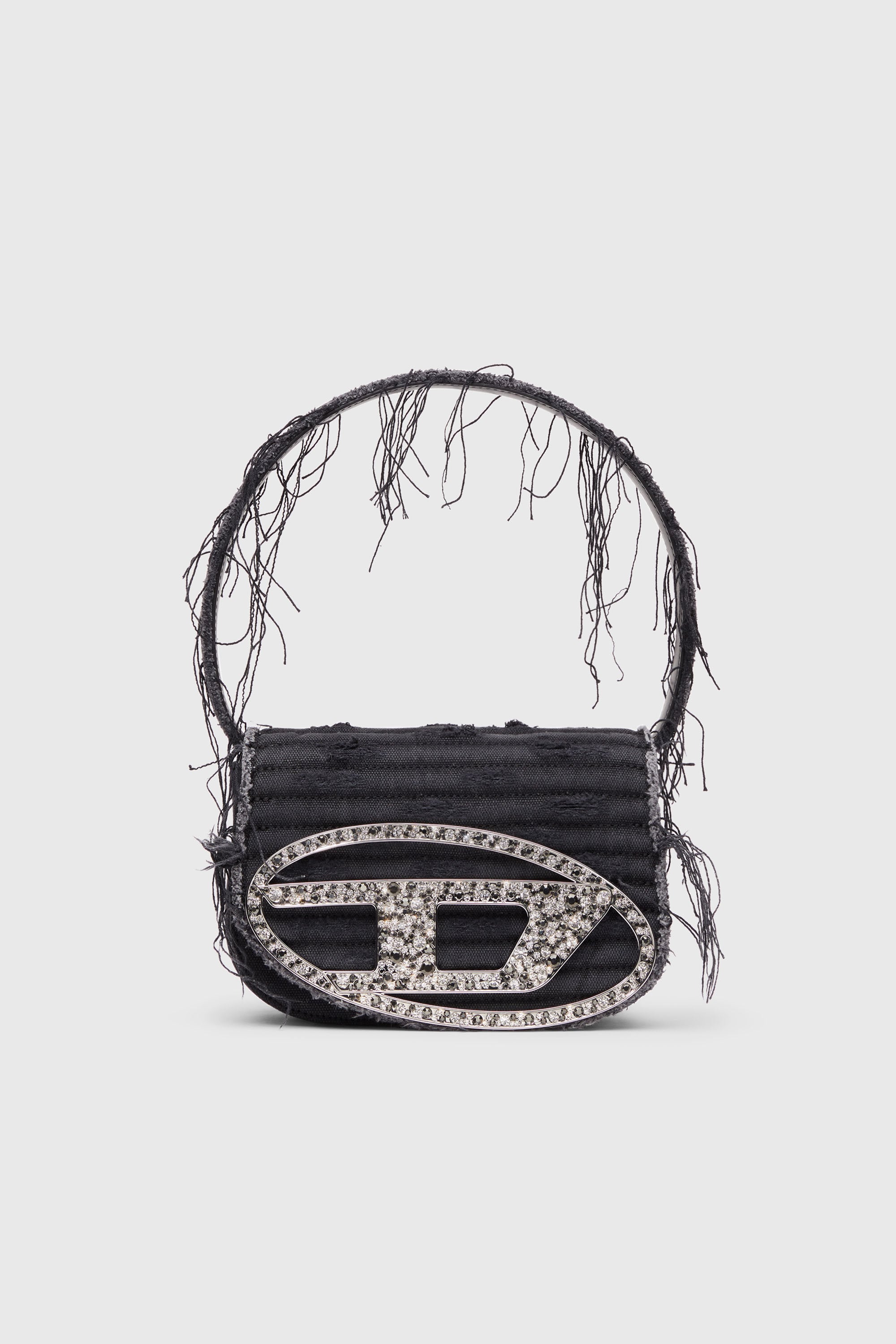Diesel - 1DR, Damen 1DR-Ikonische Schultertasche aus Canvas und Leder in Schwarz - 1