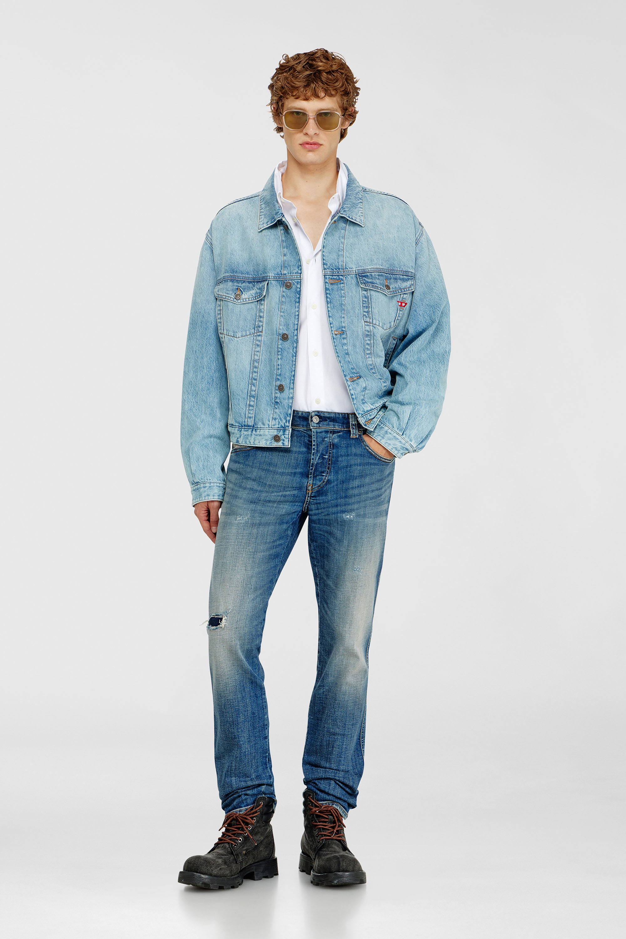 Diesel - D-RANGER, Unisex Trucker-Jacke aus denim in Hellblau - 1