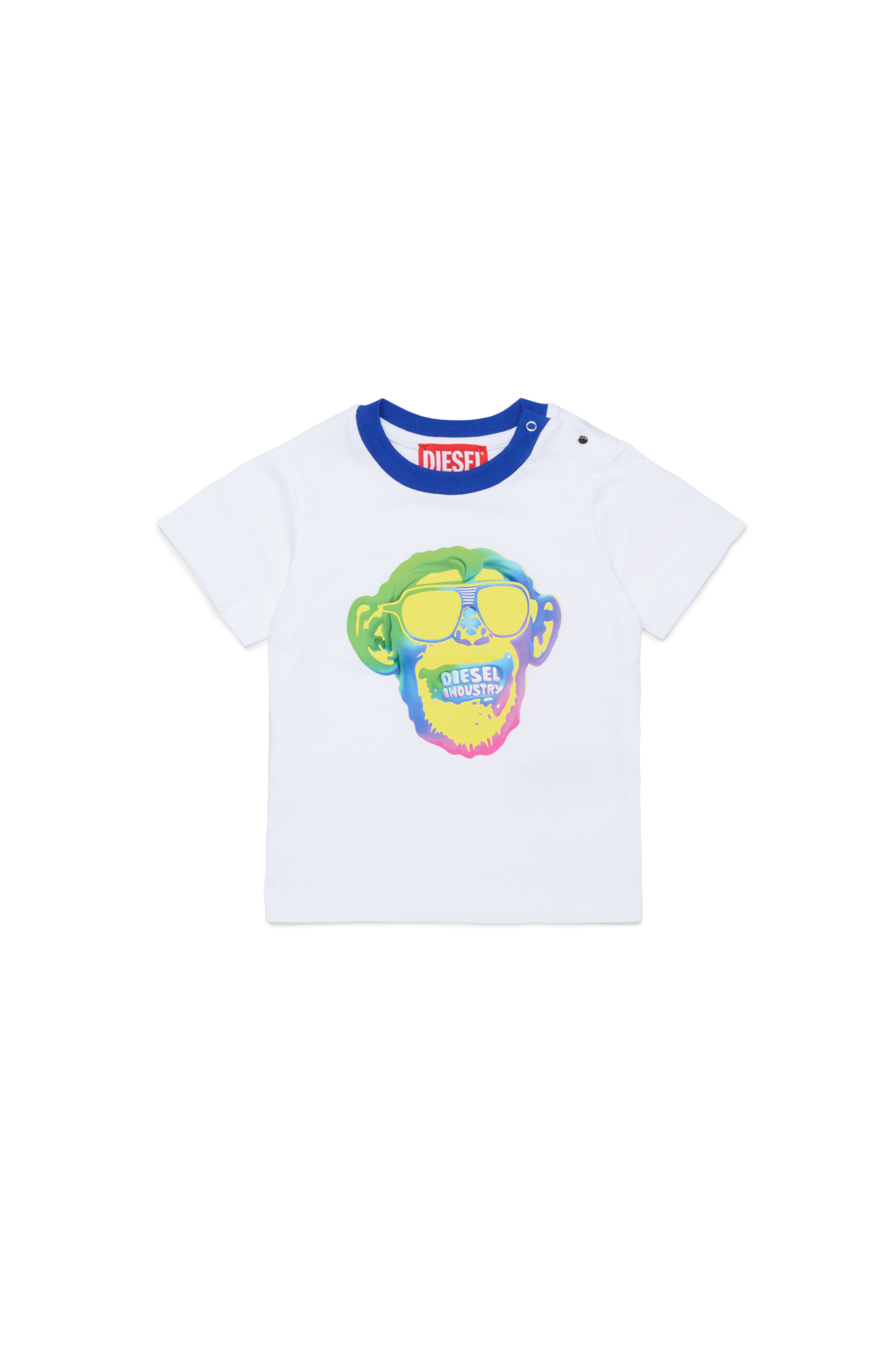 Diesel - TOKEYB, Herren Baumwoll-T-Shirt mit Affenprint in Wei&szlig; - 1