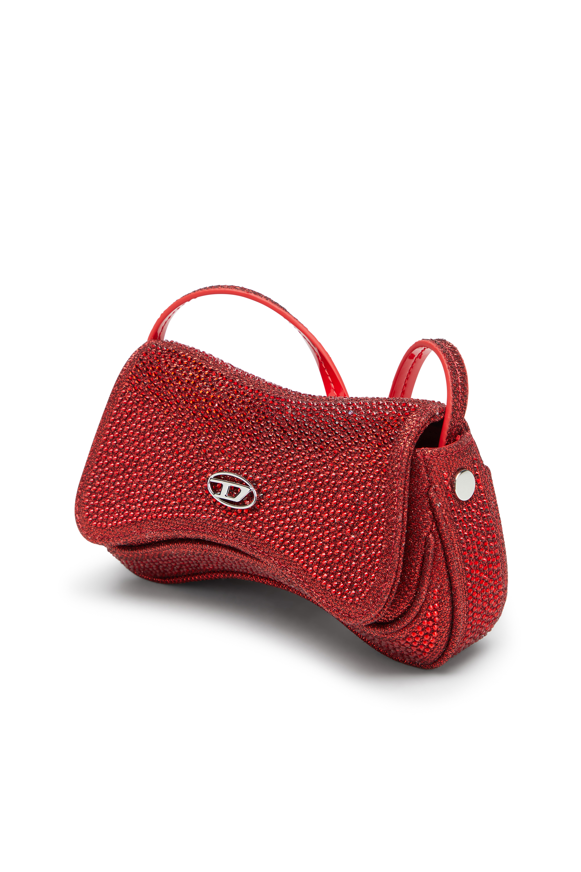 Diesel - PLAY CROSSBODY XS, Damen Play-Mini Crossbody-Tasche mit Kristall in Rot - 5