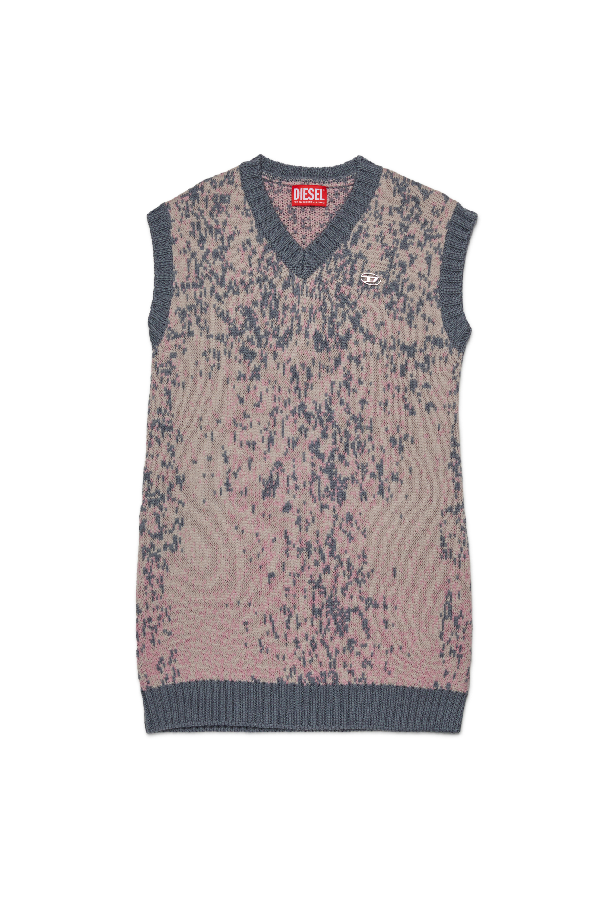 Diesel - DIAMA, Woman's Wool dress with a V-neck in Pink - 1