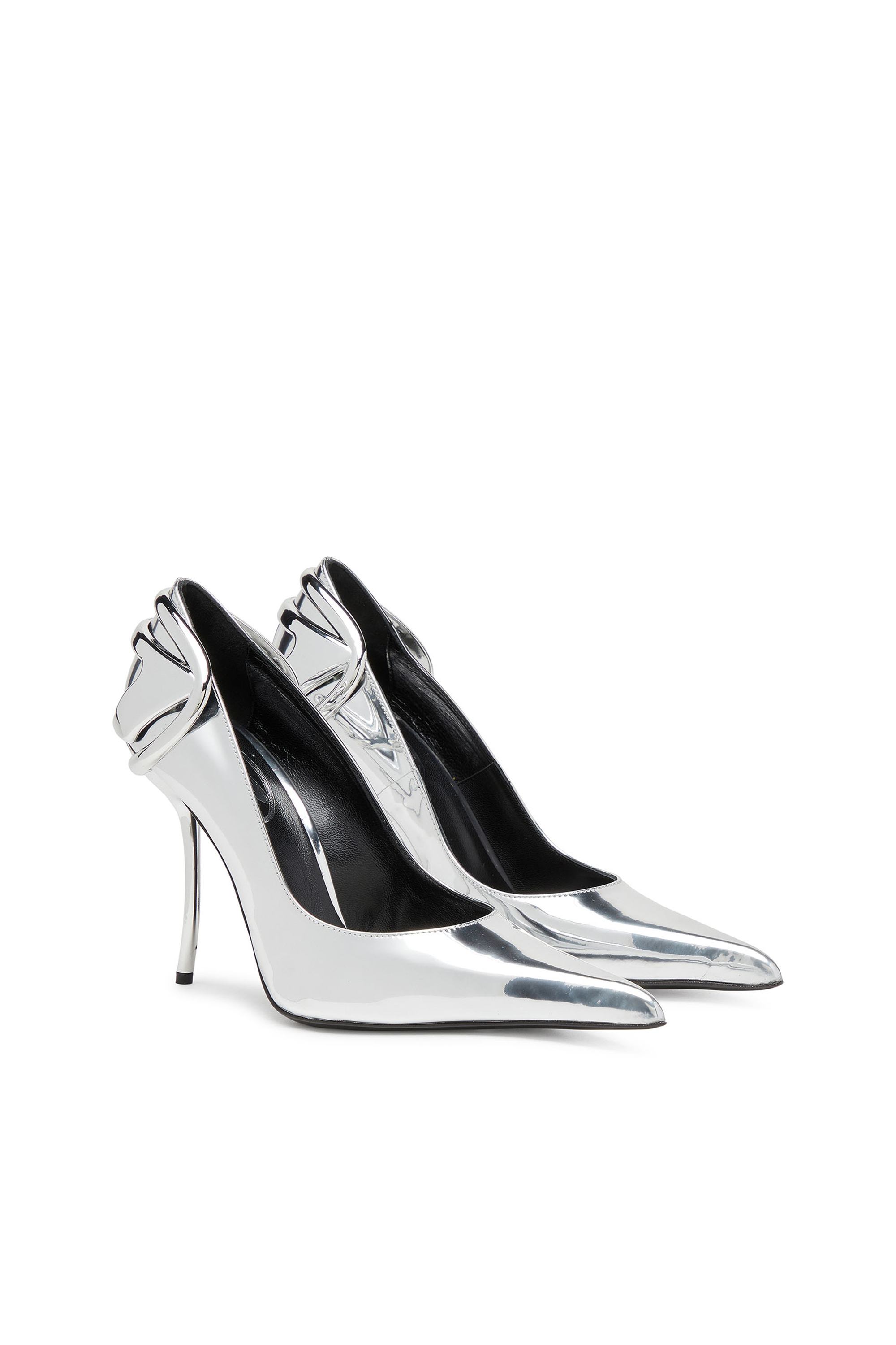 Diesel - D-TEN&HALF P, Damen D-Ten&Half-Metallic-Pumps mit geschwungenem Absatz in Silber - 2